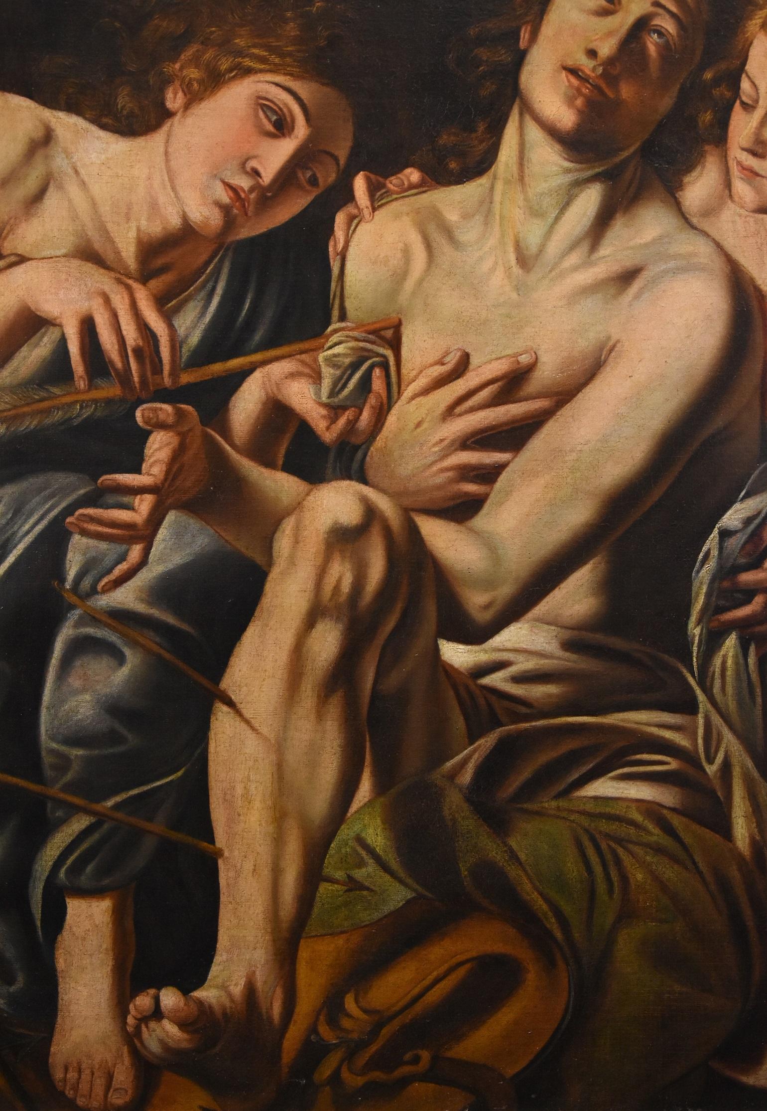 Saint Sebastian Angels Tanzio Da Varallo Paint Oil on canvas 17th Century Italy For Sale 3
