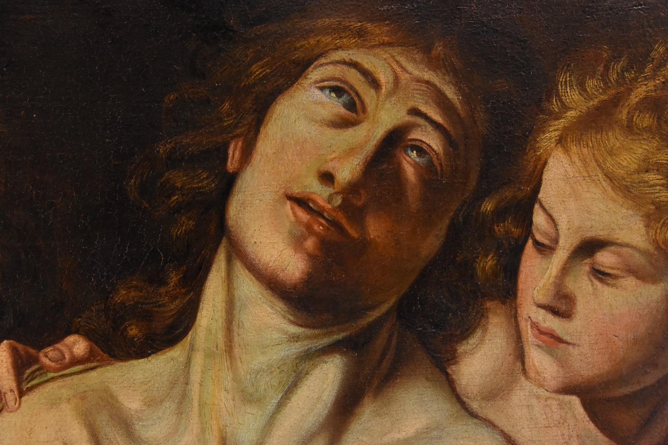 Saint Sebastian Angels Tanzio Da Varallo Paint Oil on canvas 17th Century Italy For Sale 6