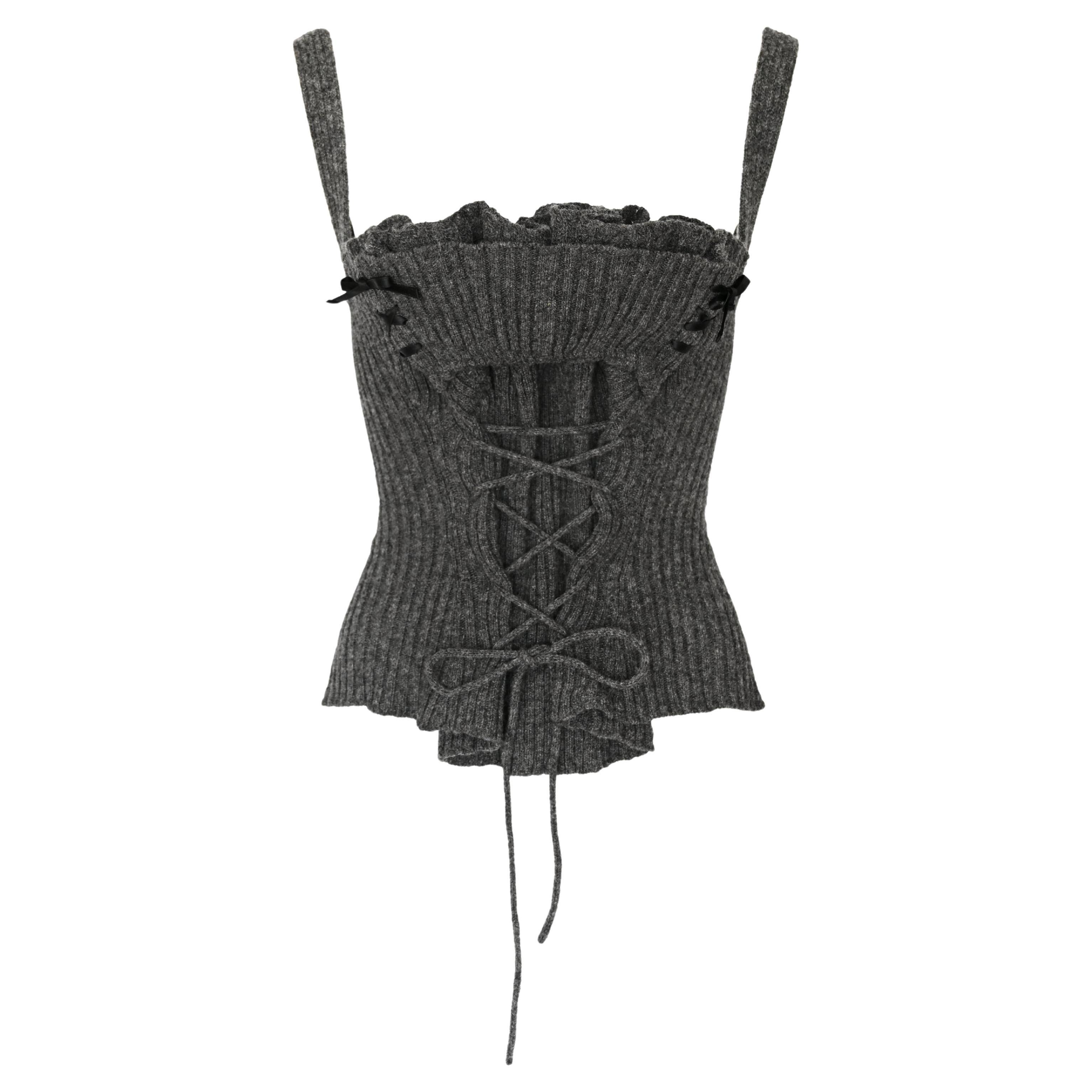Corsetto in lana Tao Comme Des Garcons 2005 con busto arricciato in vendita