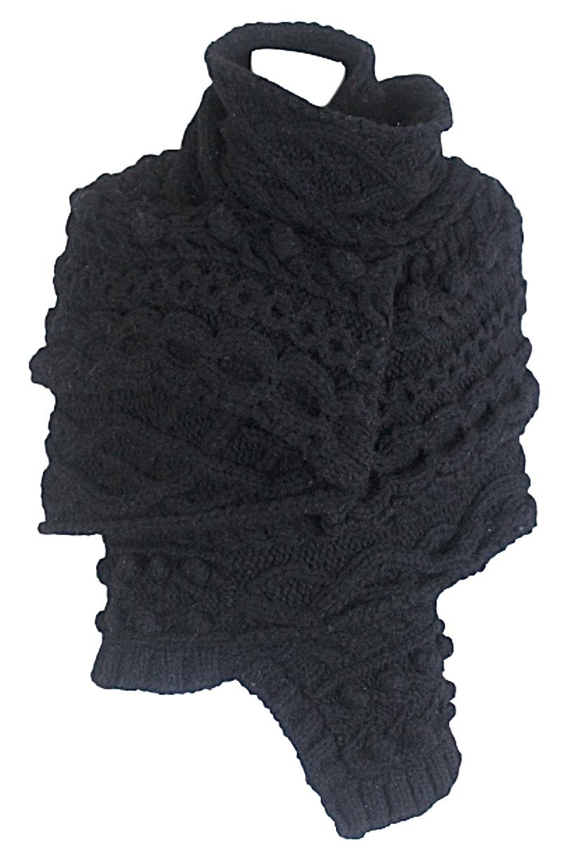 Black Tao Comme des Garcons 2008 Chunky Aran Cable Knit Top For Sale