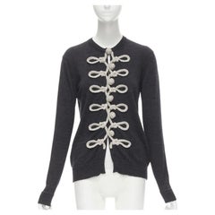 TAO COMME DES GARCONS 2008 Pelisse Capitaine tresse argentée cardigan en laine grise M