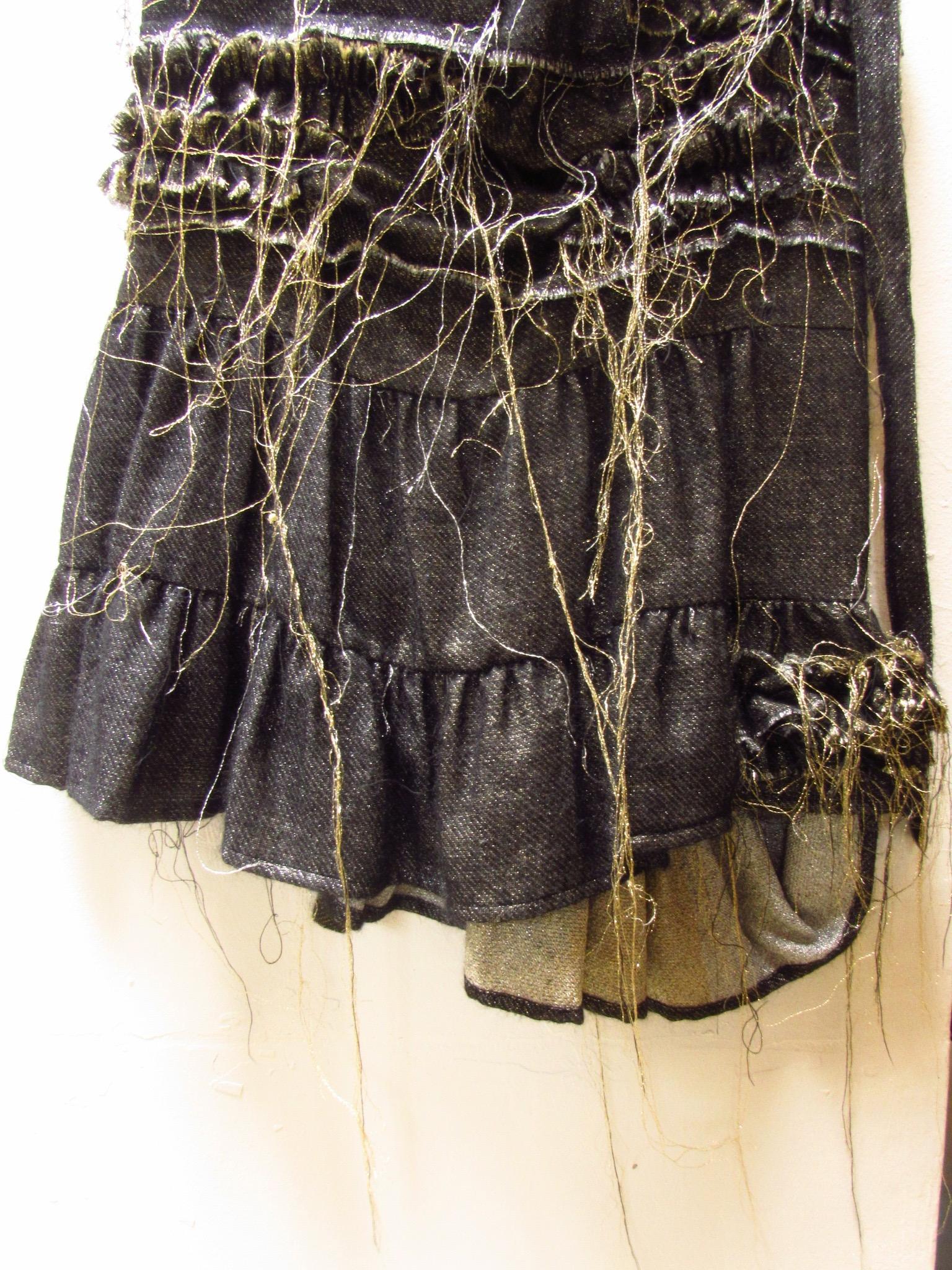 balance asymmetrical denim wrap skirt