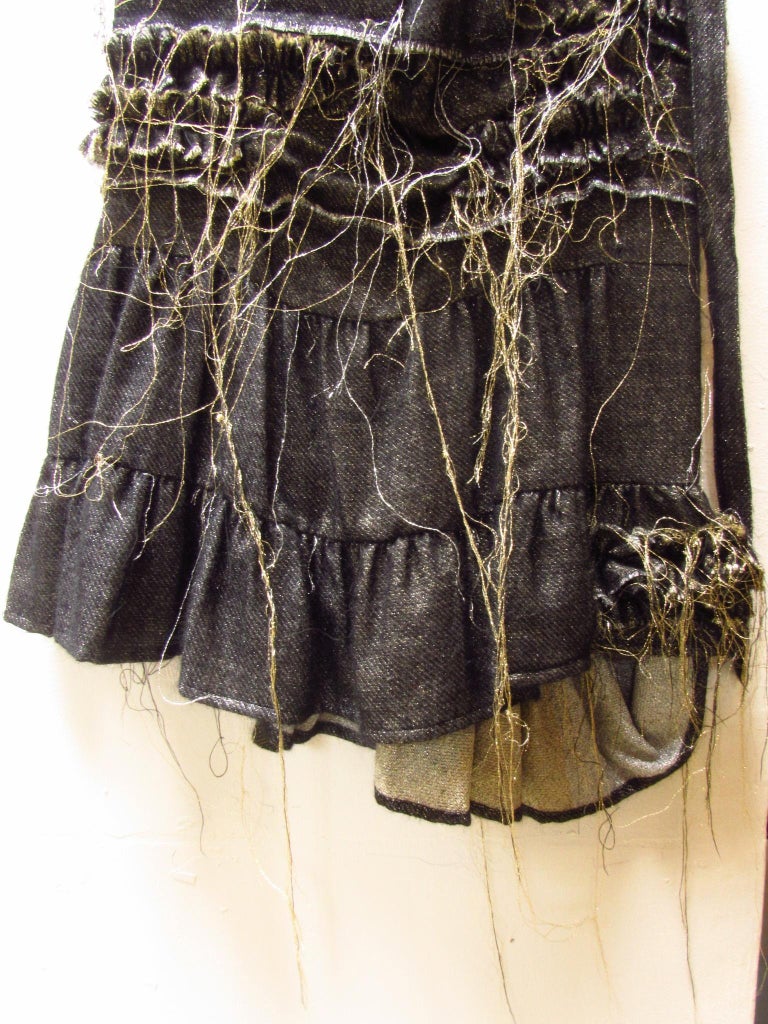 Tao Comme des Garçons Metallic Asymmetric Wrap Skirt In New Condition For Sale In Laguna Beach, CA