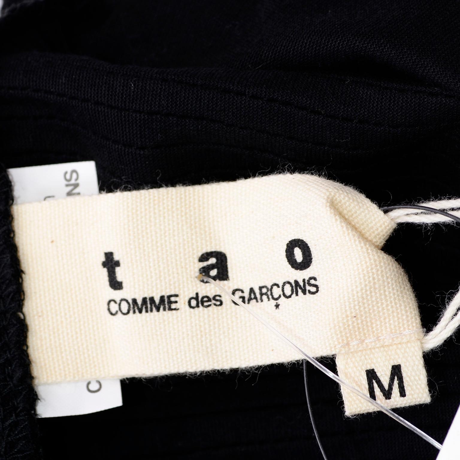Tao Comme des Garcons New With Original Tags Black Cotton Avant Garde Top Medium 10
