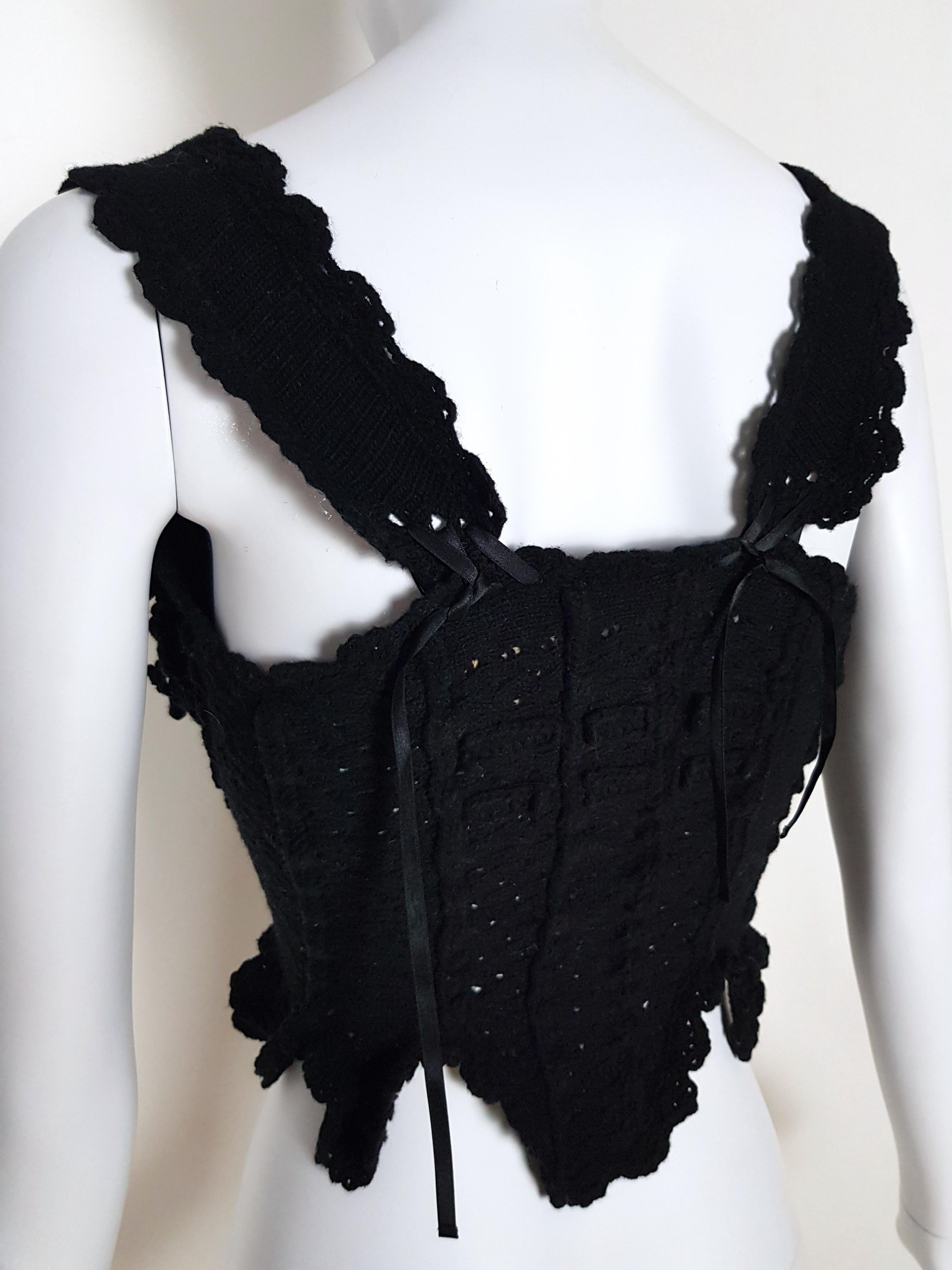 Women's TAO comme des Garcons wool knitted victorian Corset, c. 2006