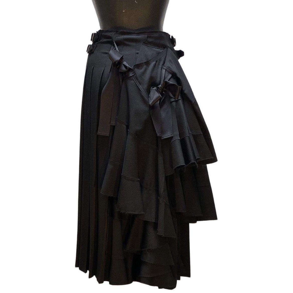 Black TAO Comme Des Garçons Wool Wrap Skirt