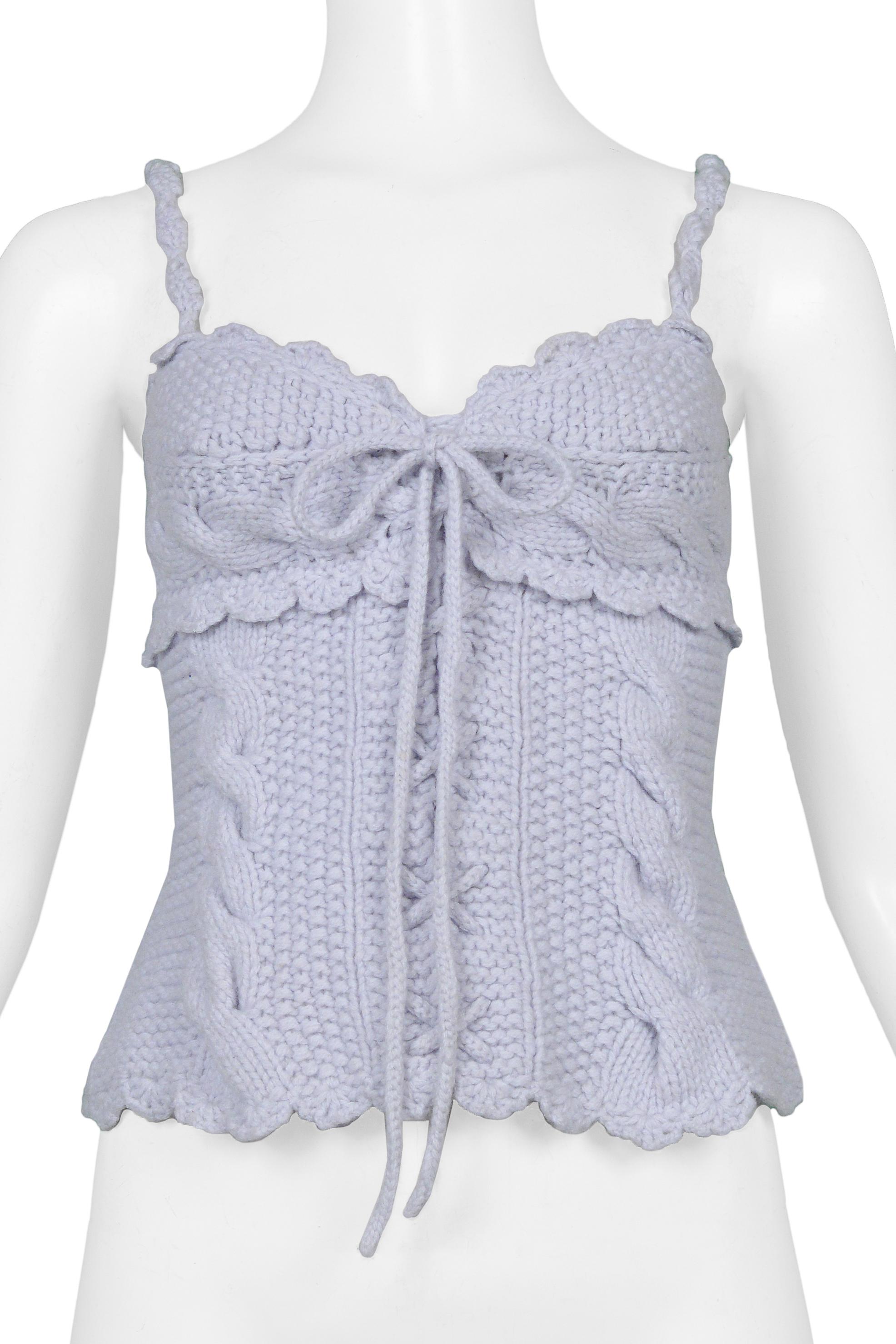 Gray Tao For Comme Des Garcons Blue Knitted Corset Top 2005