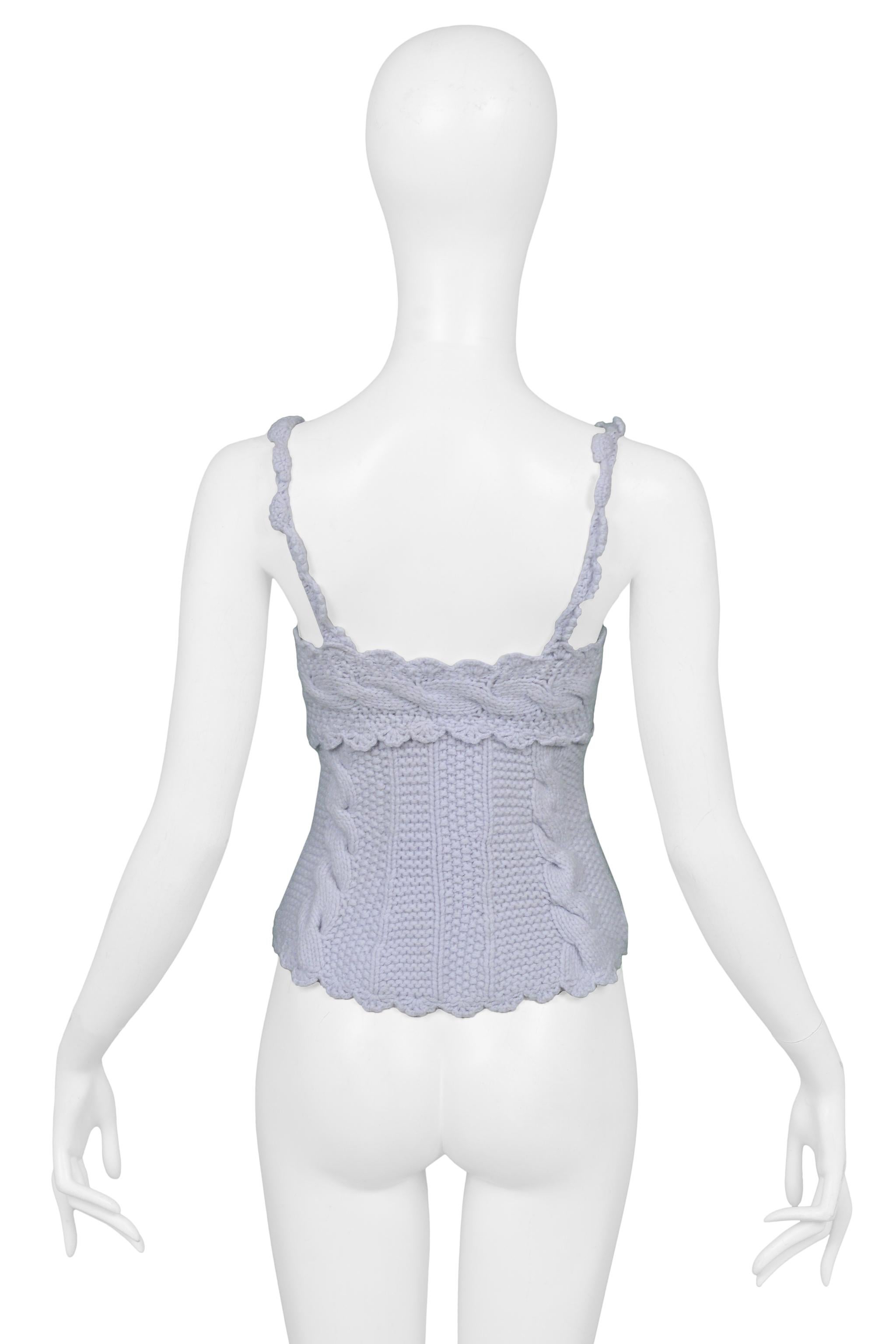 Tao For Comme Des Garcons Blue Knitted Corset Top 2005 In Excellent Condition In Los Angeles, CA