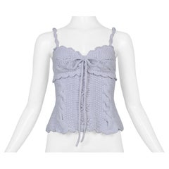 Tao For Comme Des Garcons Blue Knitted Corset Top 2005