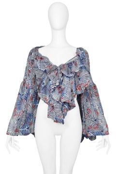 Tao For Comme Des Garcons Blue Printed Backless Top 2008