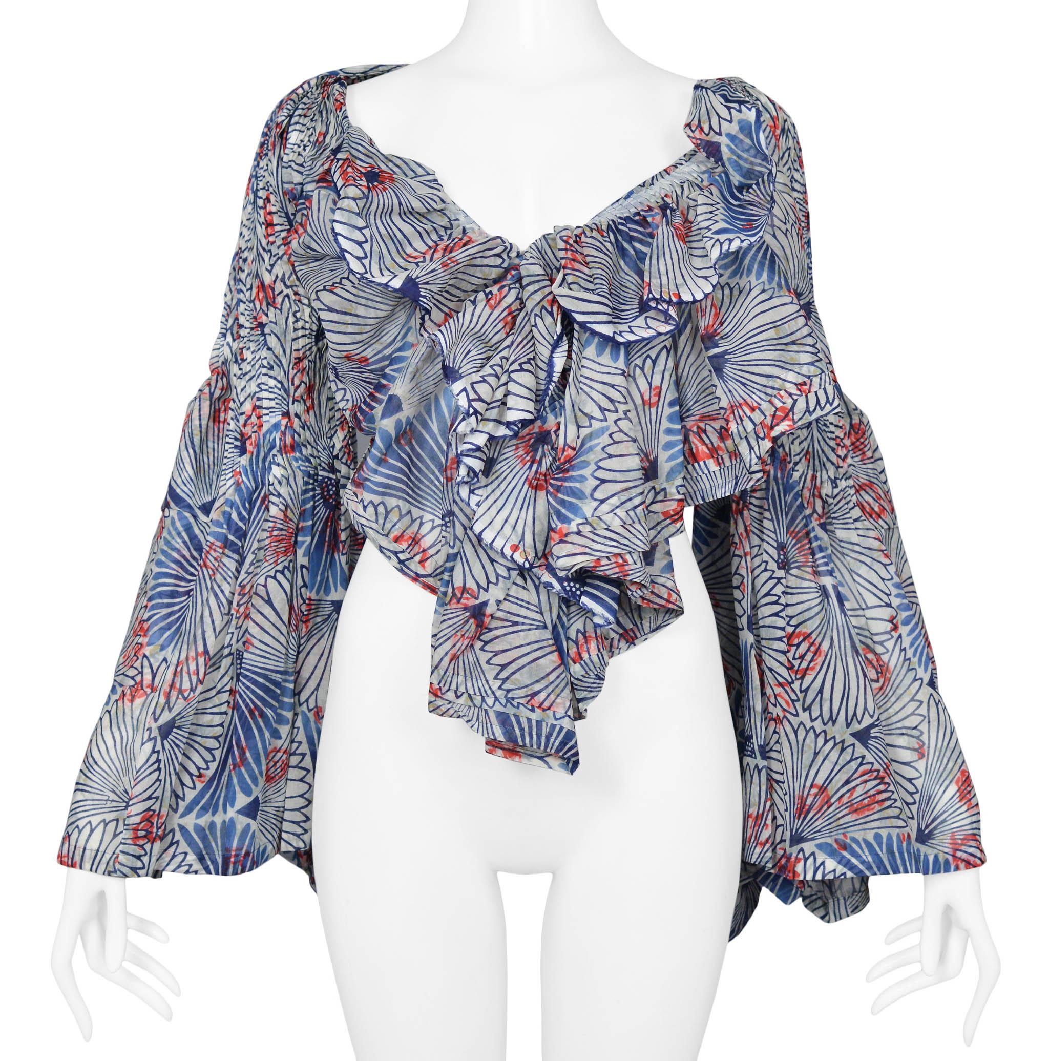 Tao Para Comme Des Garcons Top azul estampado sin espalda 2008 en Excelente estado para la venta en Los Angeles, CA