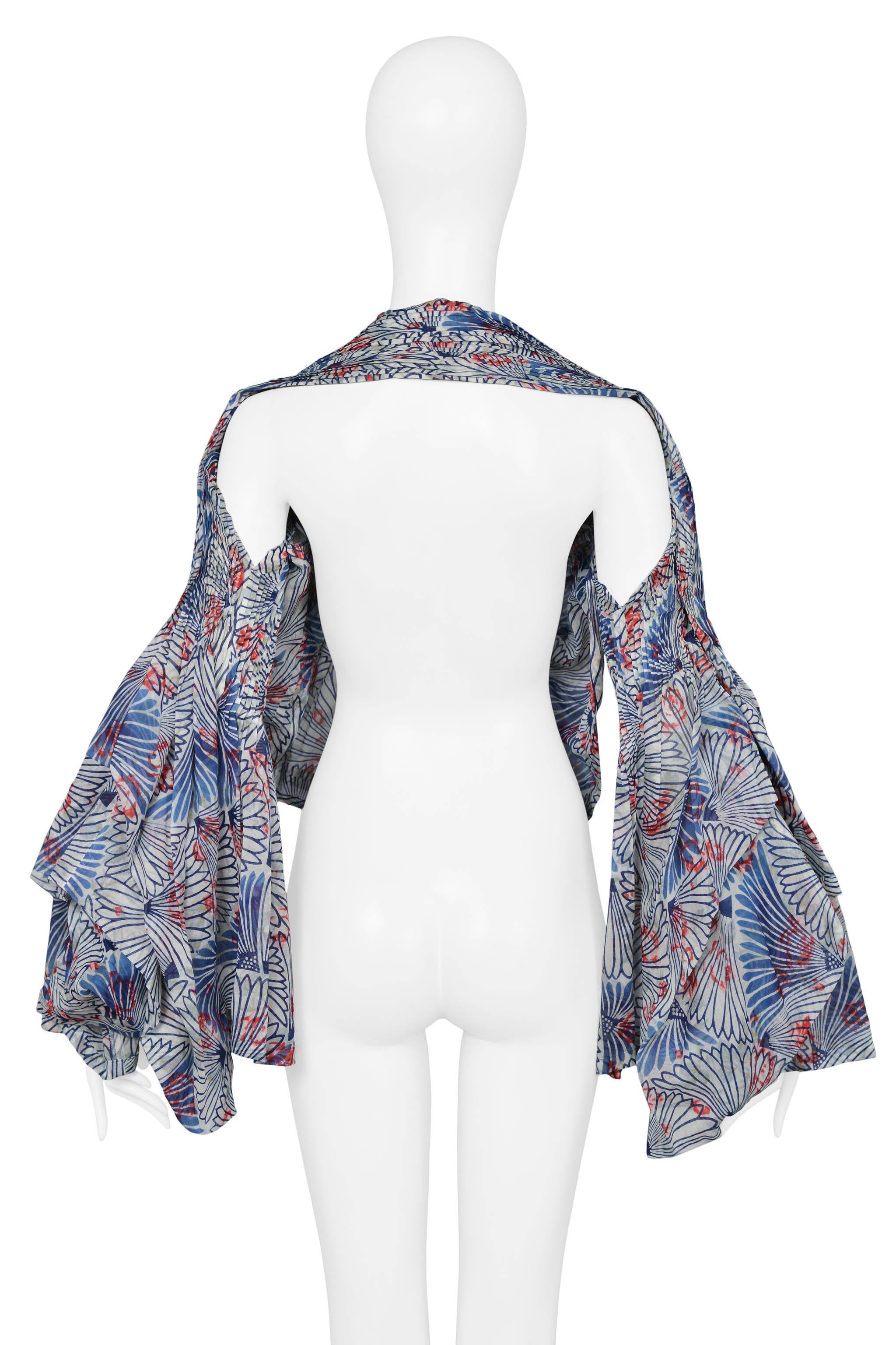 Tao Para Comme Des Garcons Top azul estampado sin espalda 2008 en venta 1