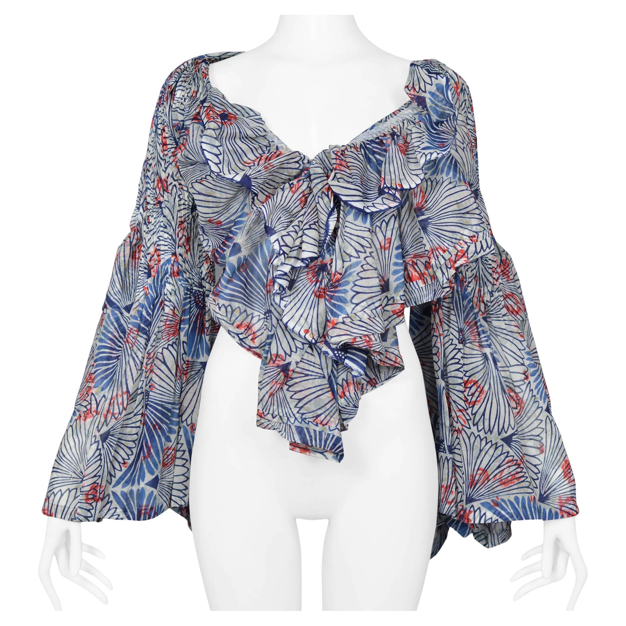 Tao Para Comme Des Garcons Top azul estampado sin espalda 2008 en venta