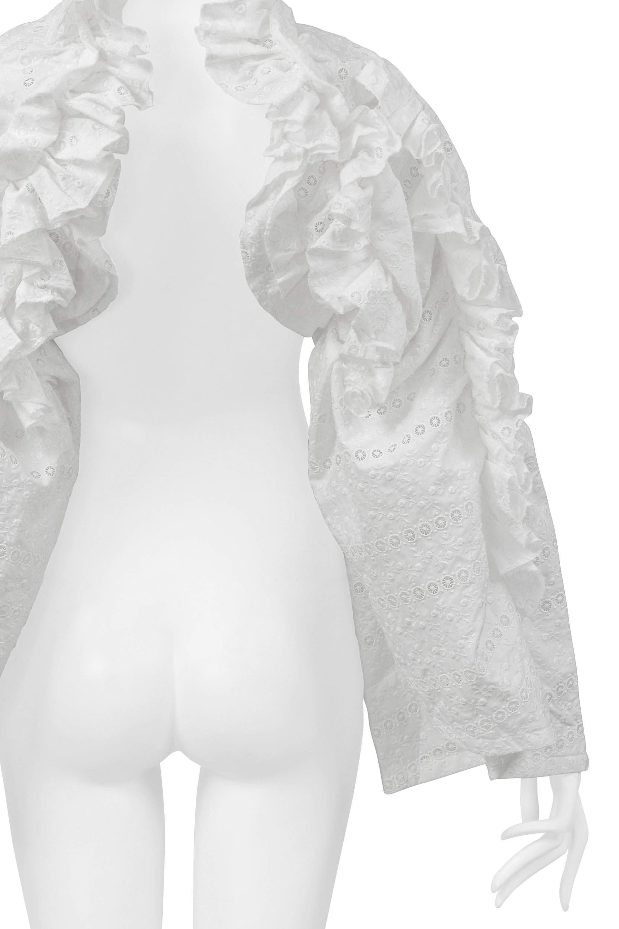 Tao For Comme Des Garçons White Bolero With Ruffles For Sale 1