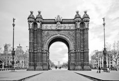 „Arc de Triomf“ (Barcelona), 21. Jahrhundert, Landschaftsfotografie, Schwarz-Weiß