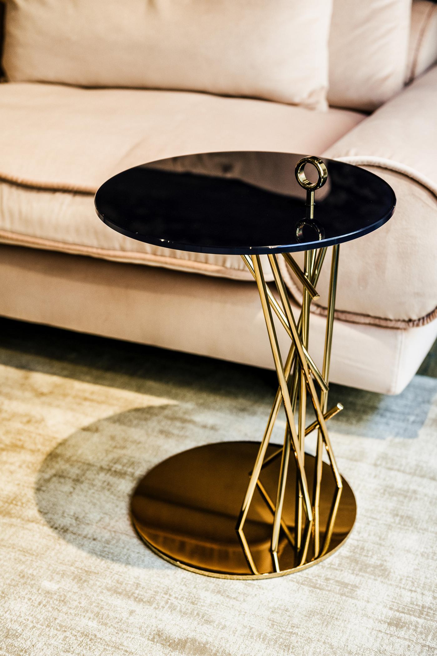 Stainless Steel Tao Side Table For Sale