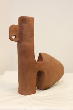 Tao Terracotta Sculptural Vase by Muscellaneous