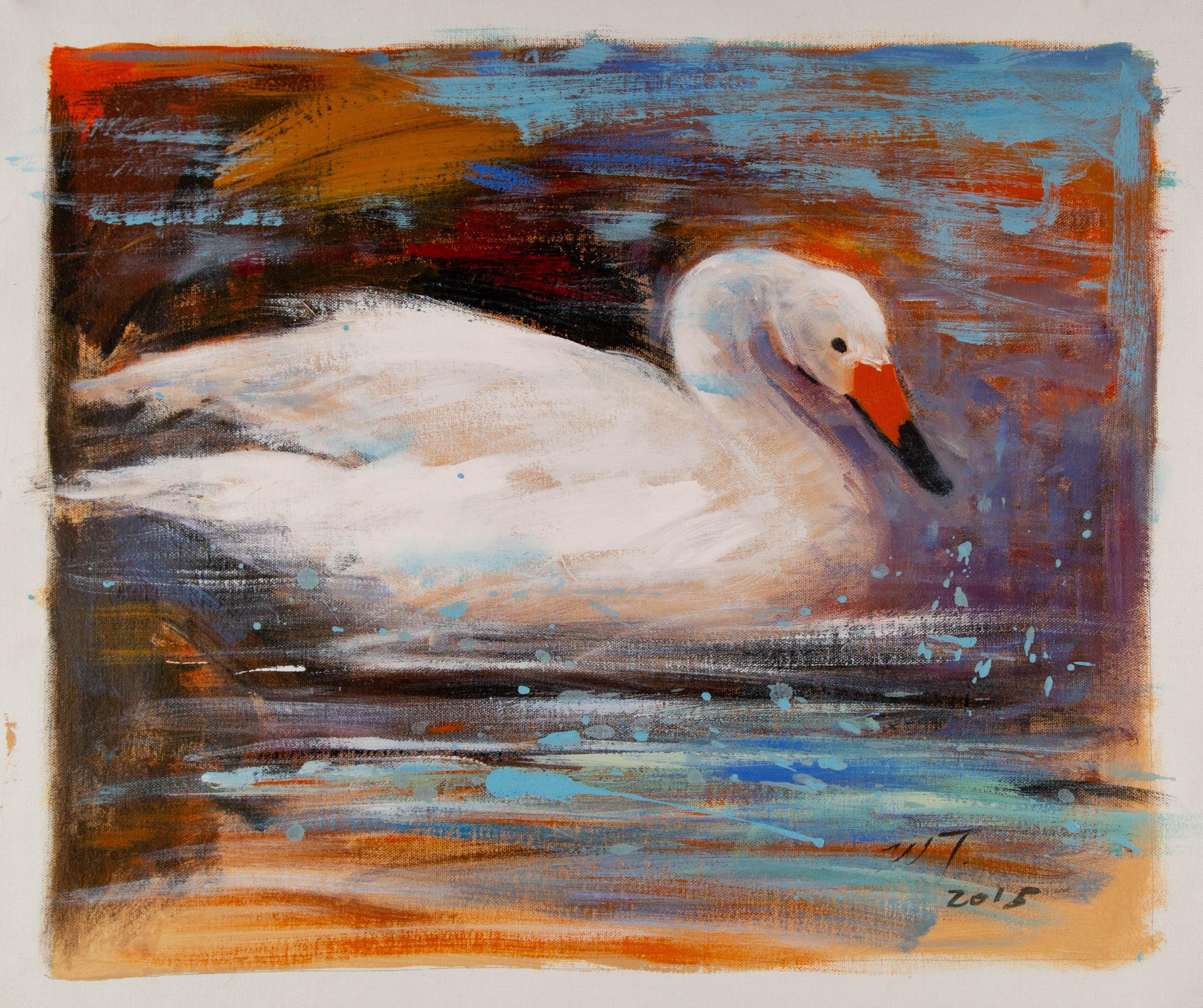 Tao Wang Animal Peinture à l'huile originale 
