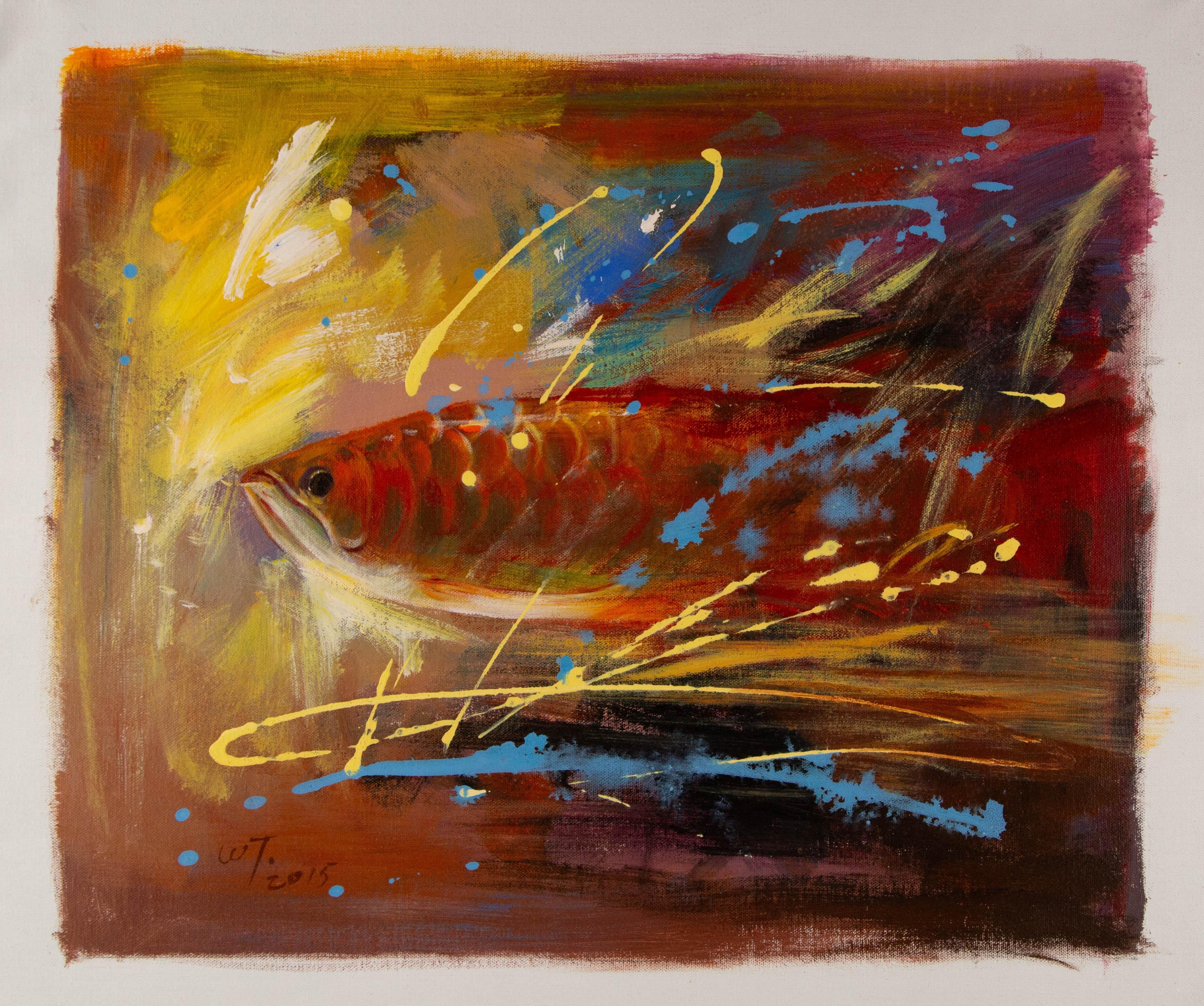 Olio su tela originale contemporaneo di Tao Wang 
