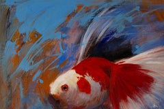 Tao Wang Zeitgenössisches Original-Ölgemälde "Fisch II"