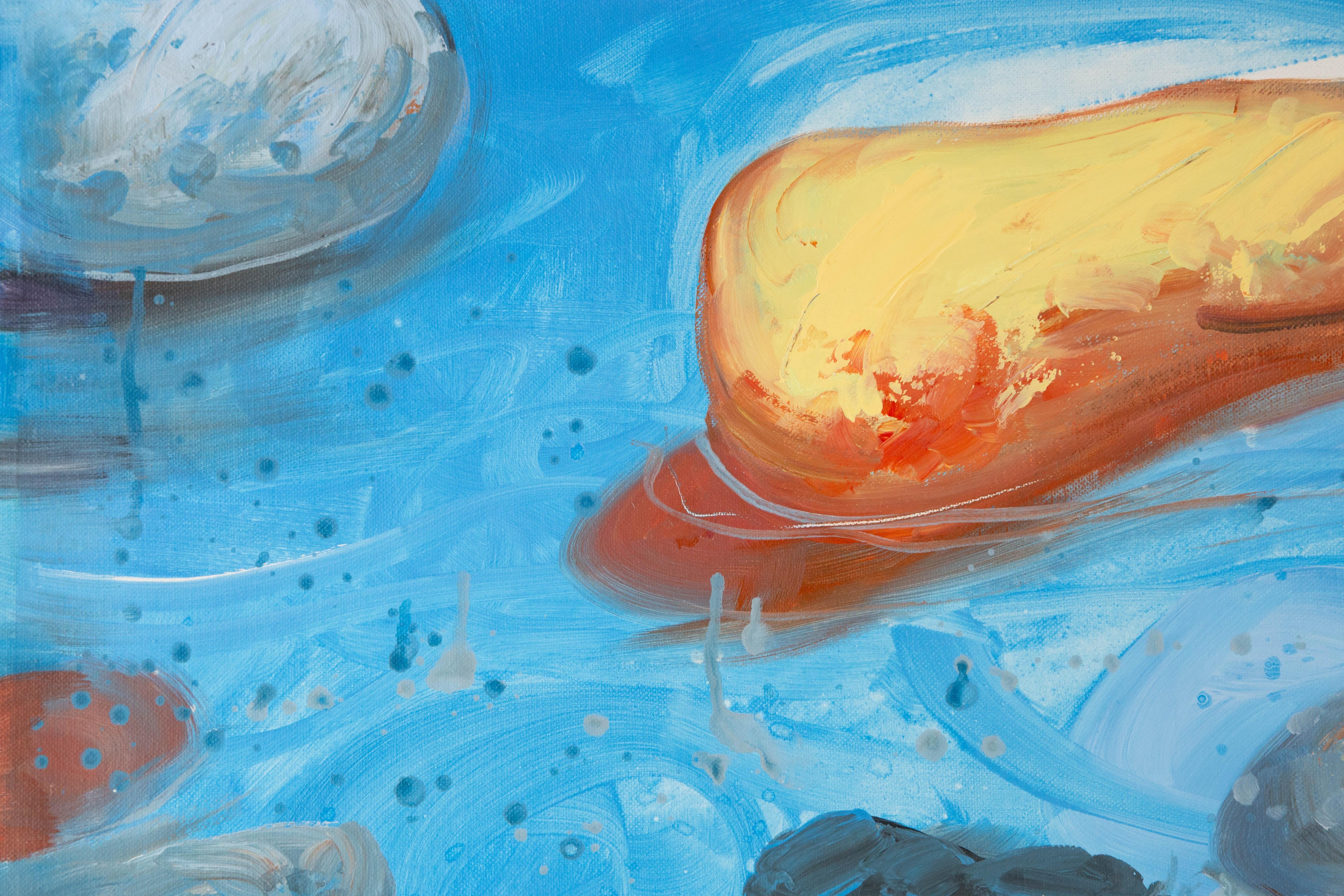 Tao Wang Landschaft, Original, Öl auf Leinwand, „Cobblestone“, Tao Wang im Angebot 1