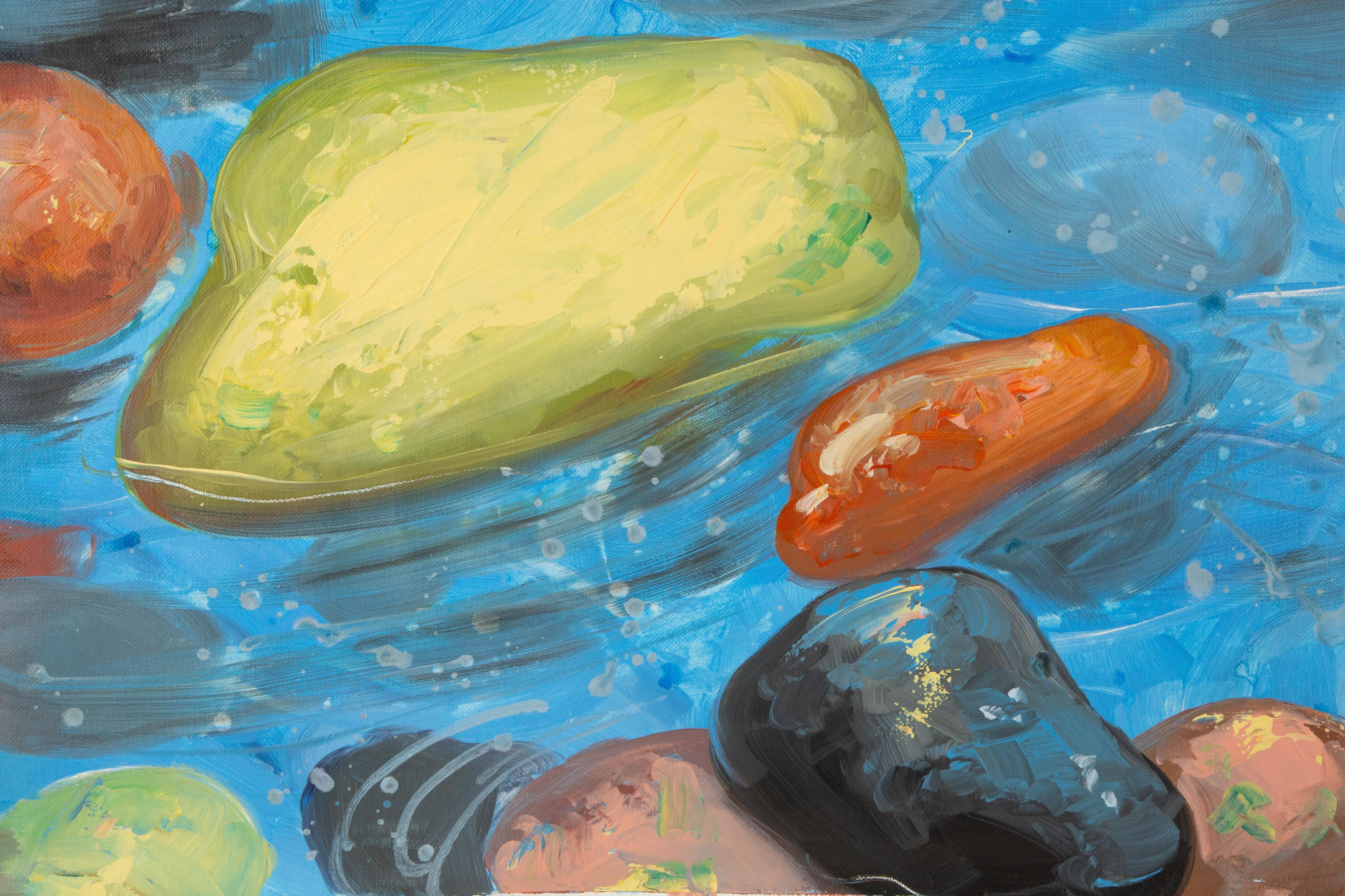 Tao Wang Landschaft, Original, Öl auf Leinwand, „Cobblestone“, Tao Wang im Angebot 2