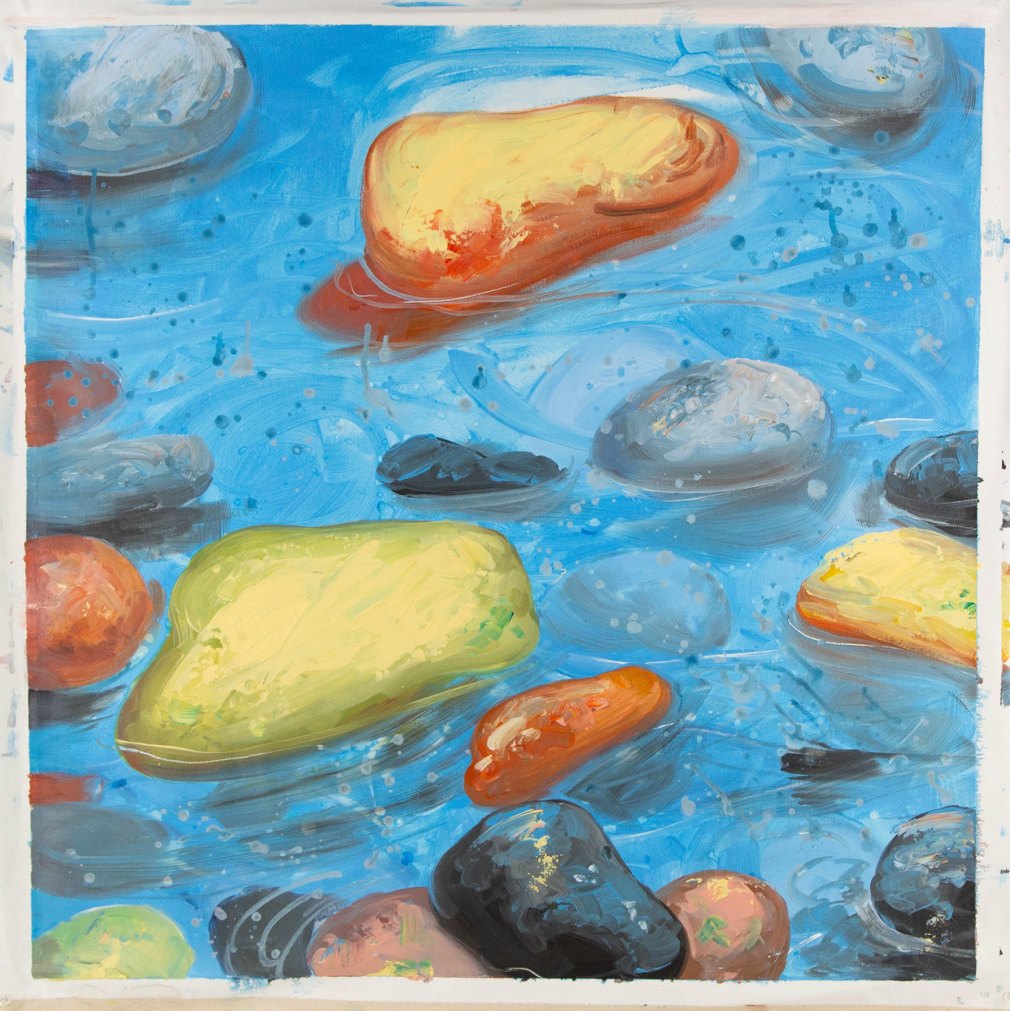 Tao Wang Landschaft, Original, Öl auf Leinwand, „Cobblestone“, Tao Wang im Angebot 6