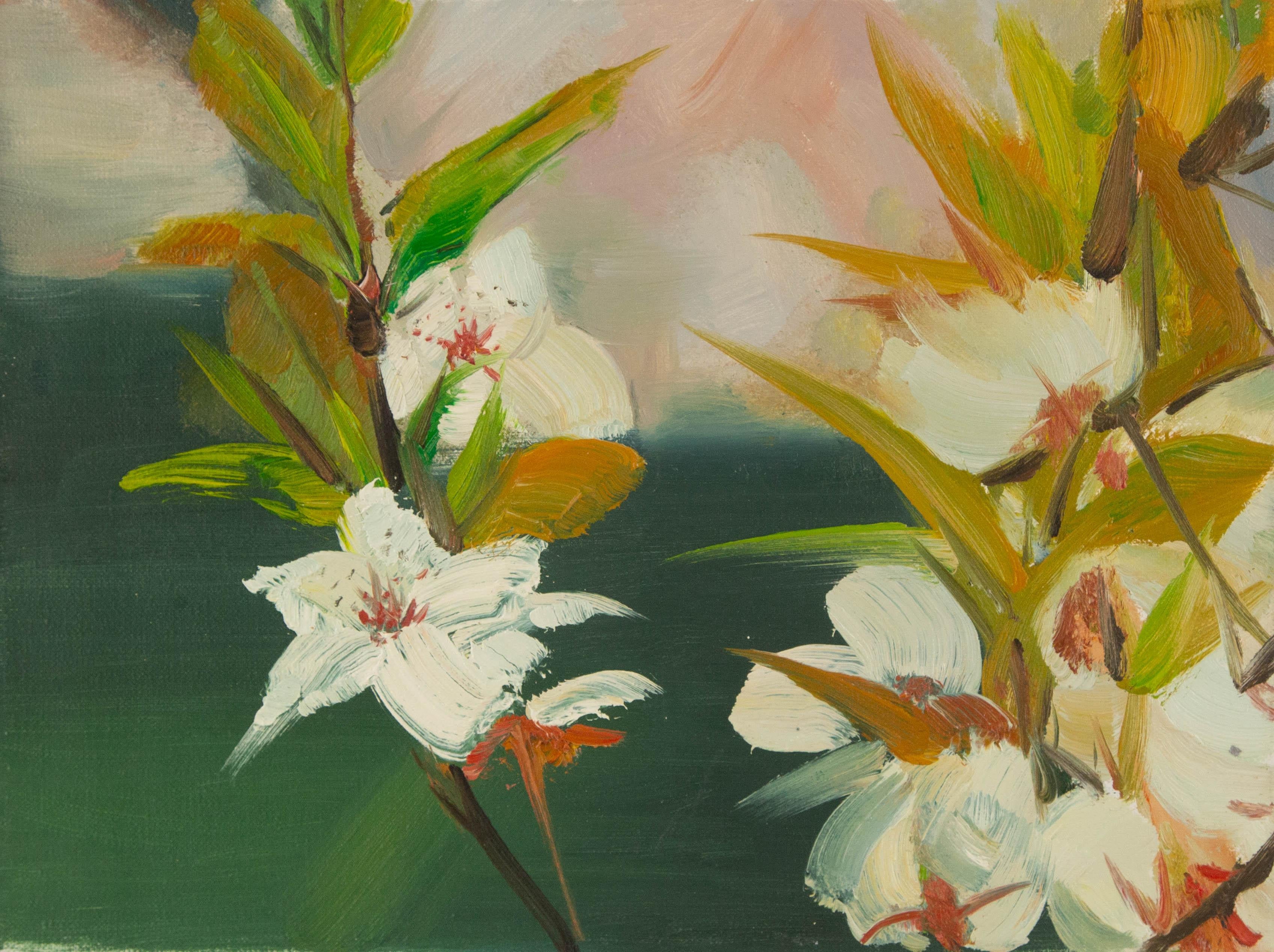 Tao Yu Floral Original Öl auf Leinwand "Early Spring I"