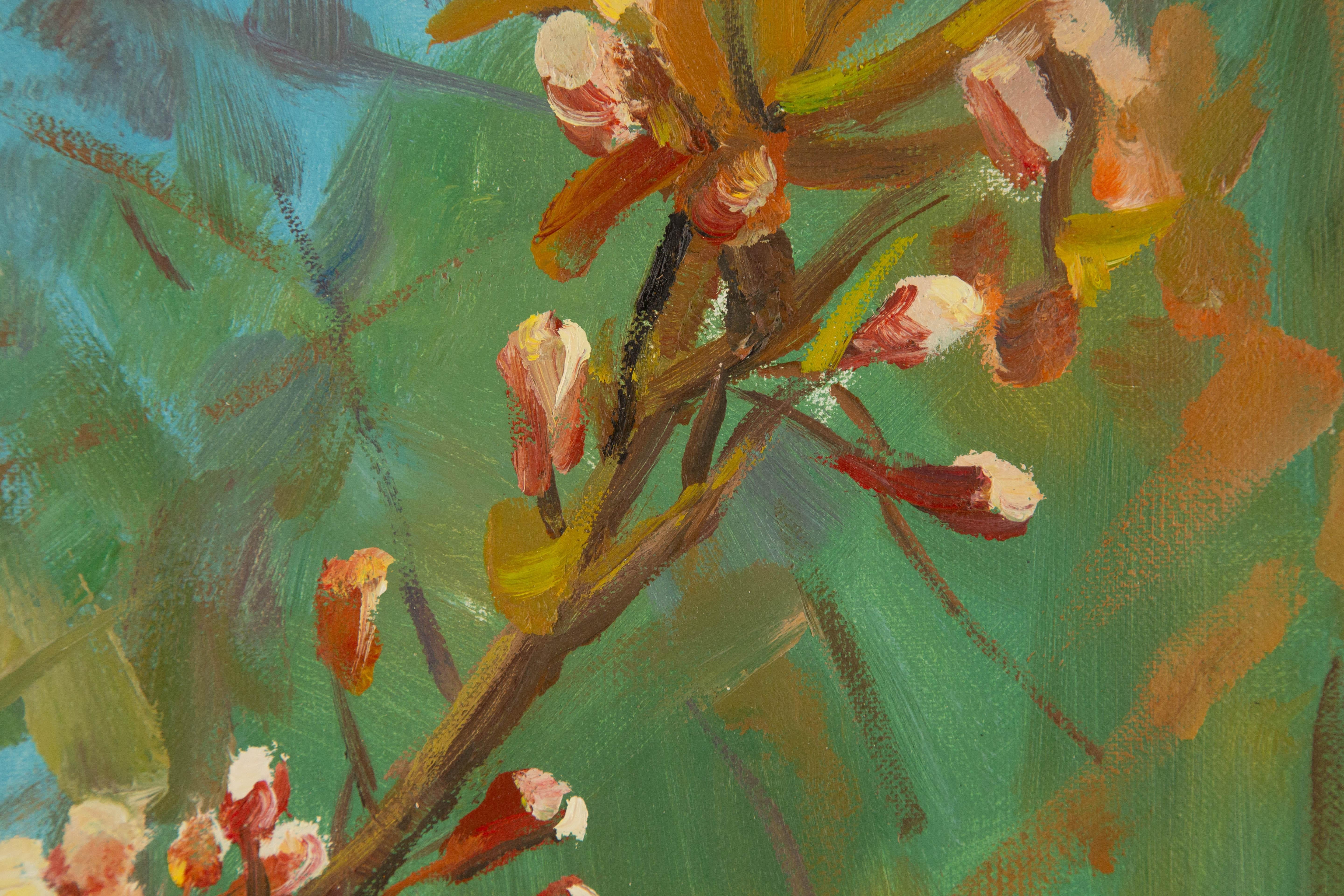 Tao Yu Floral Original Öl auf Leinwand 