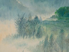 Tao Yu Impressionistisches Original Ölgemälde auf Leinwand „Misty Rain Jiangnan II“, Tao Yu