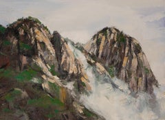 Huile sur toile impressionniste originale Tao Yu « Tai Hang Yun Ling »