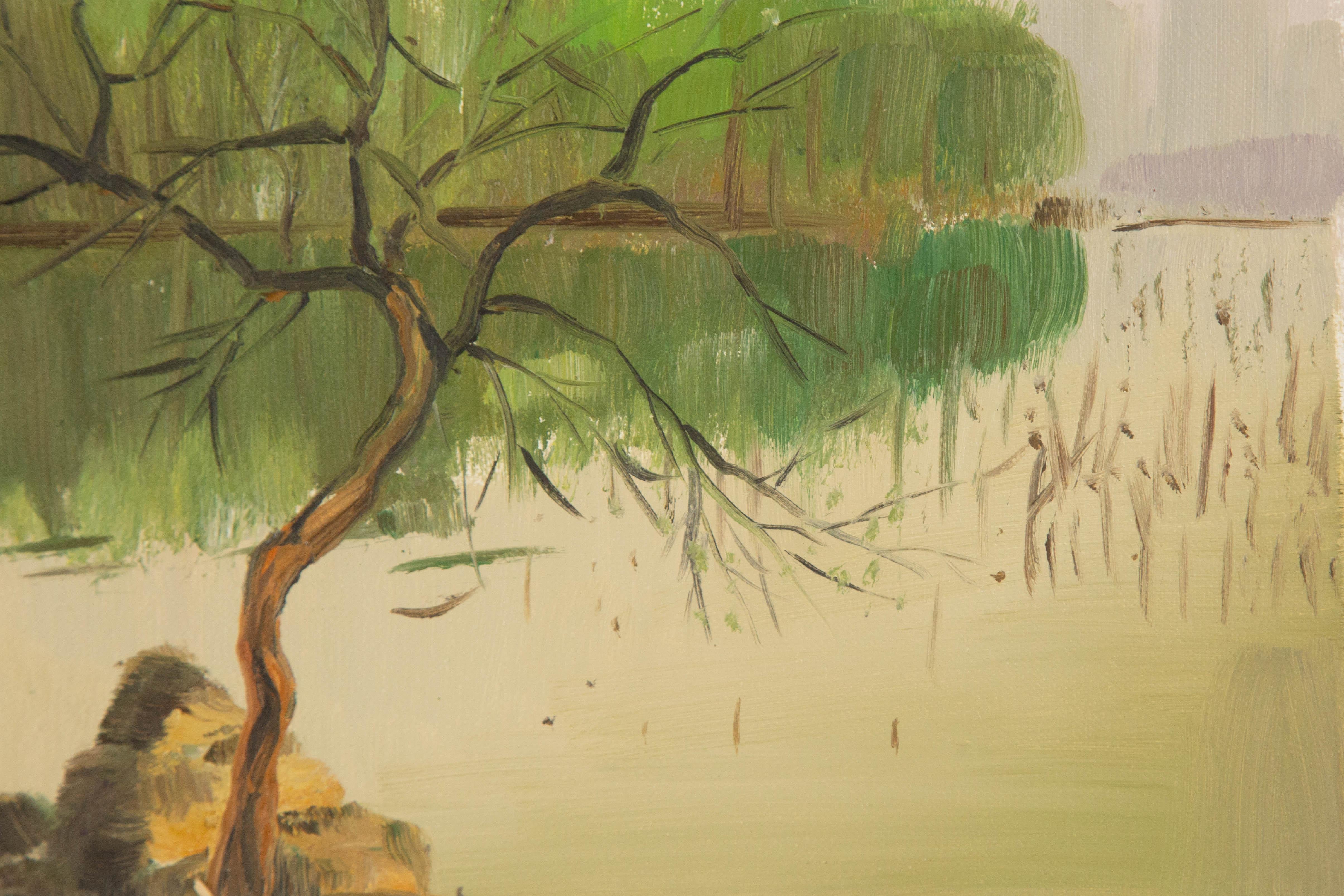 Tao Yu Landscape Original Oil On Canvas 