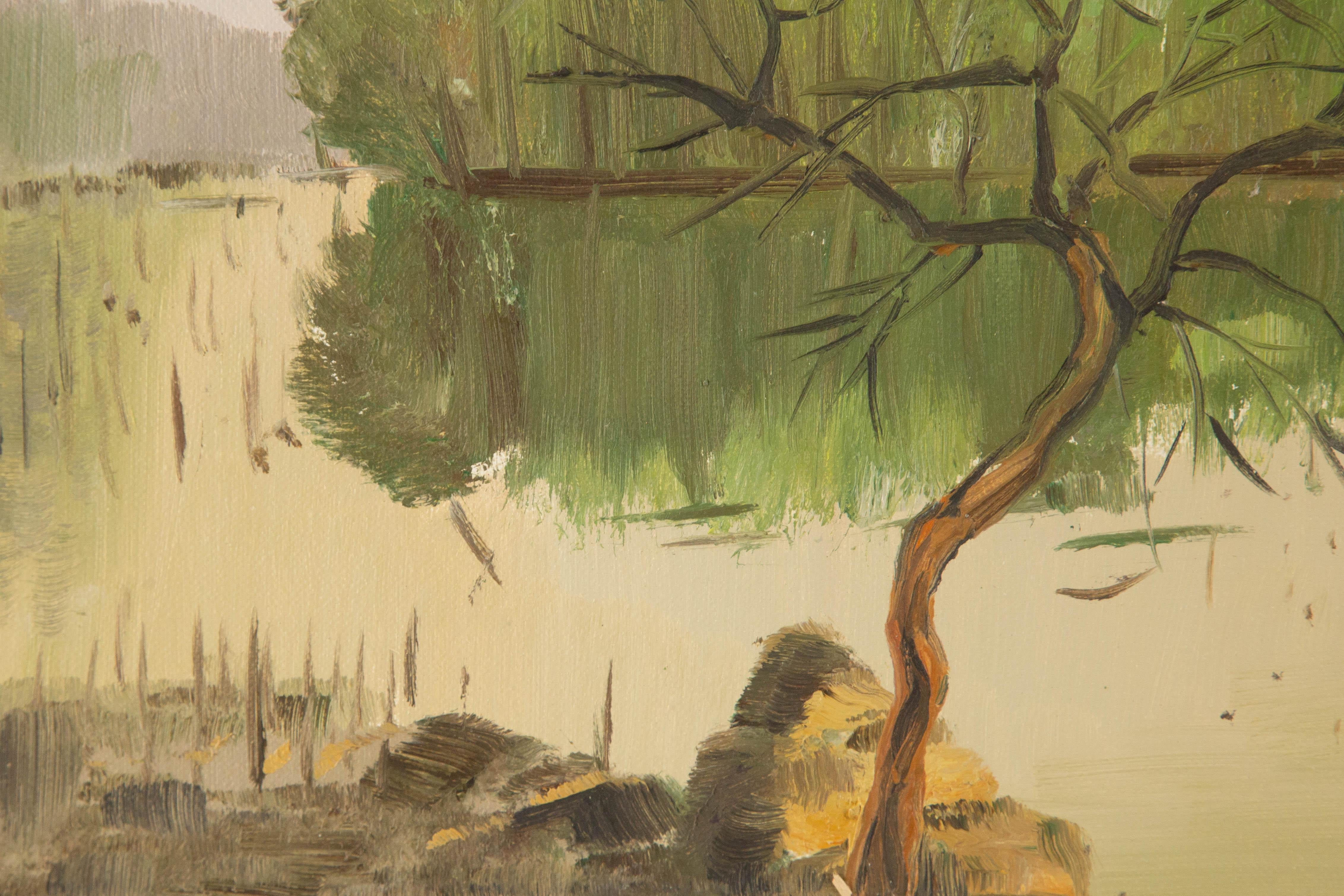 Tao Yu Landscape Original Oil On Canvas 