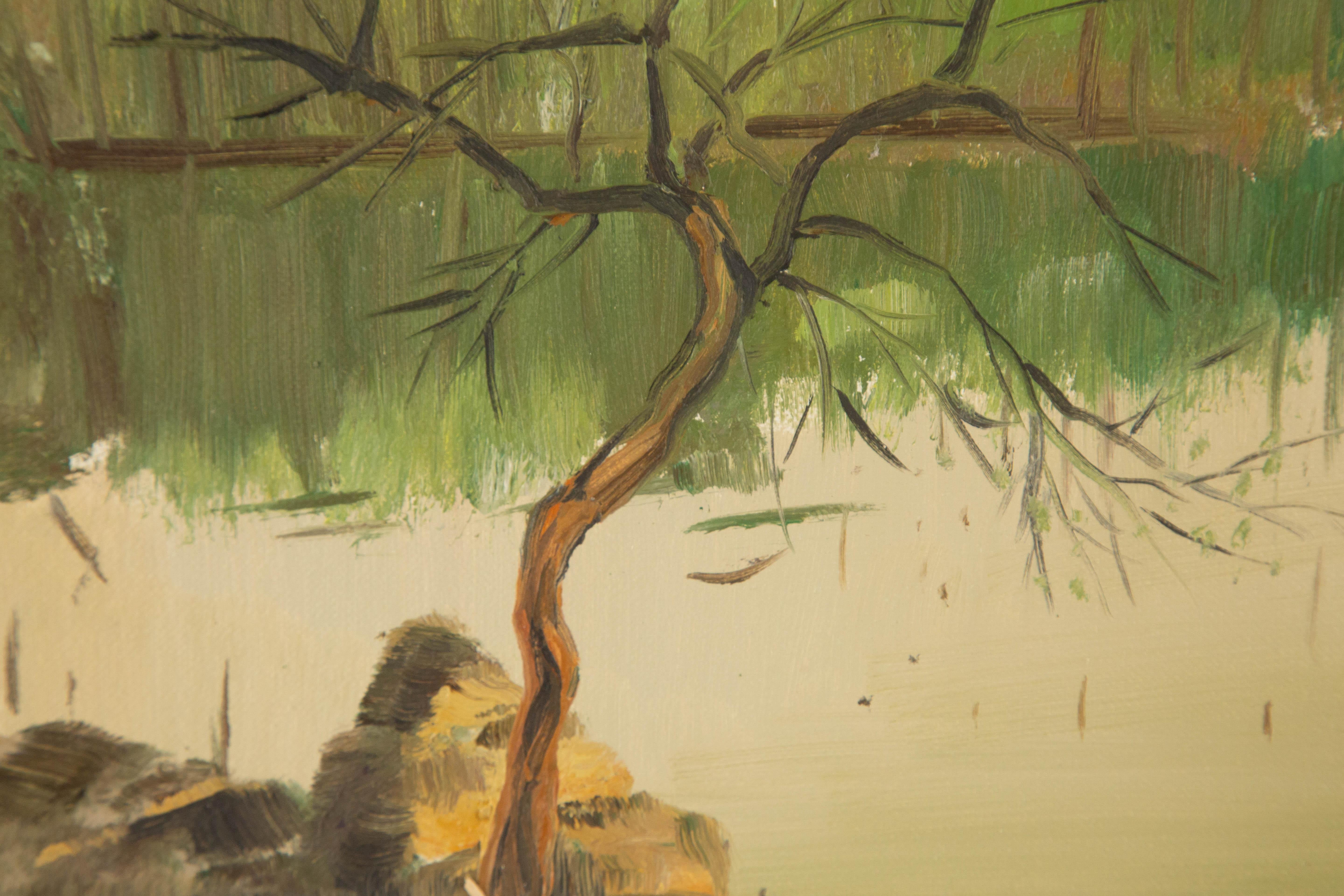 Tao Yu Landscape Original Oil On Canvas 