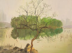 Tao Yu Landscape Original Oil On Canvas "Early Spring"