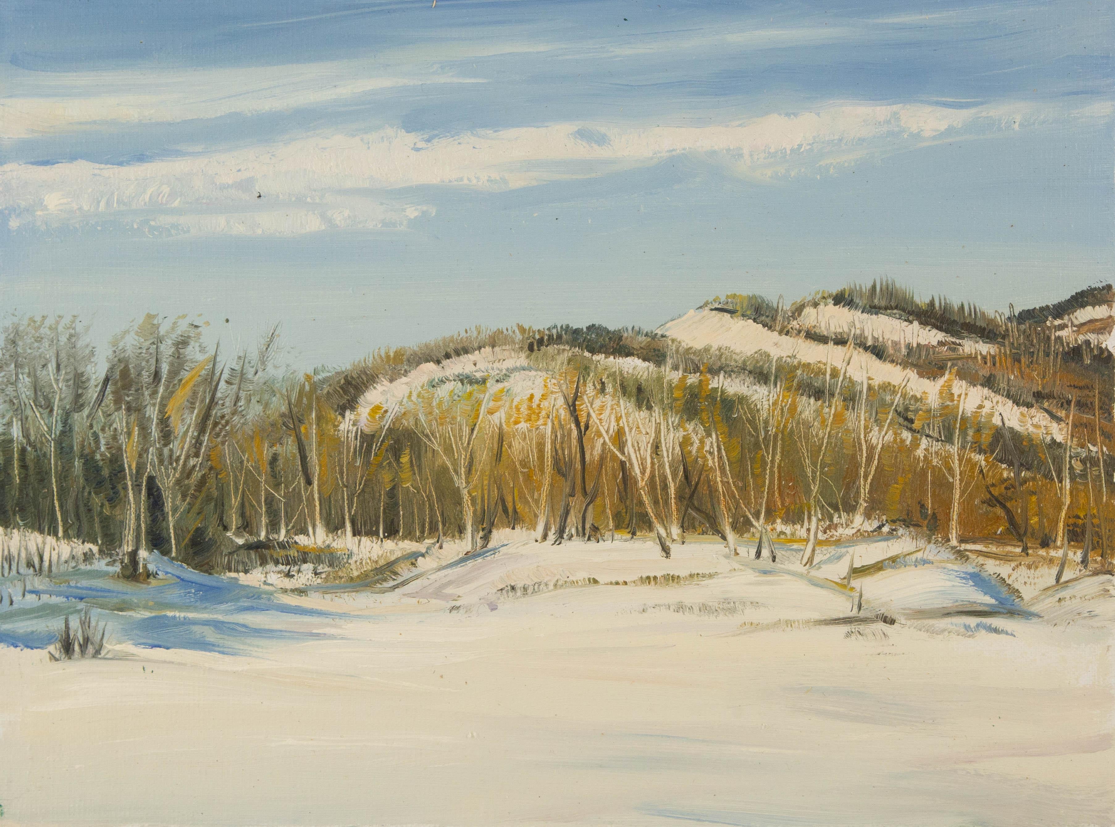Tao Yu Landschaft Original Öl auf Leinwand "Erster Schnee auf Guiji I"