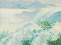 Tao Yu Landscape Original Oil On Canvas "First Snow on Guiji III" (Première neige sur Guiji III)