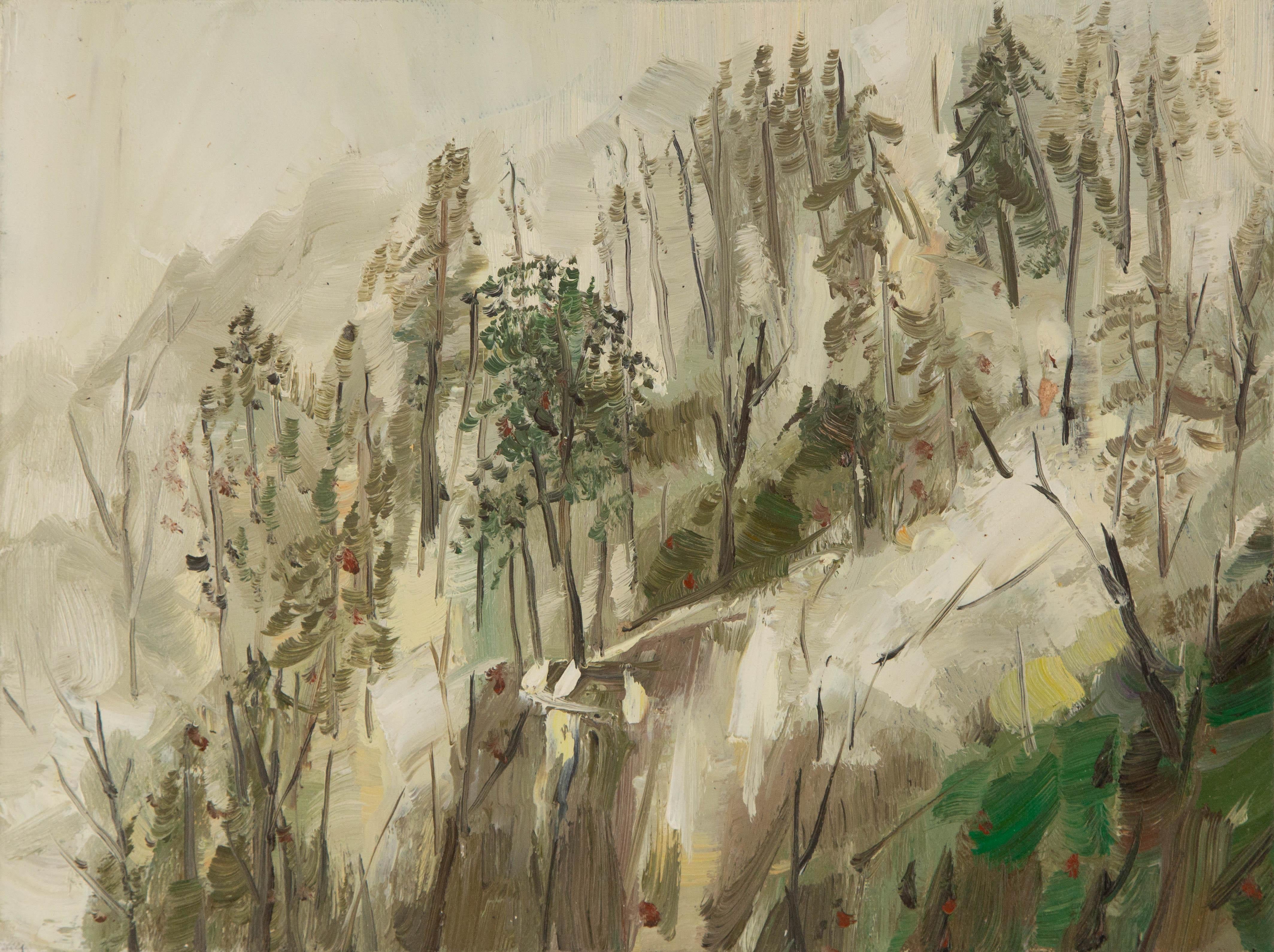 Tao Yu Landscape Original Oil On Canvas "First Snow over Mount Kuaiji"