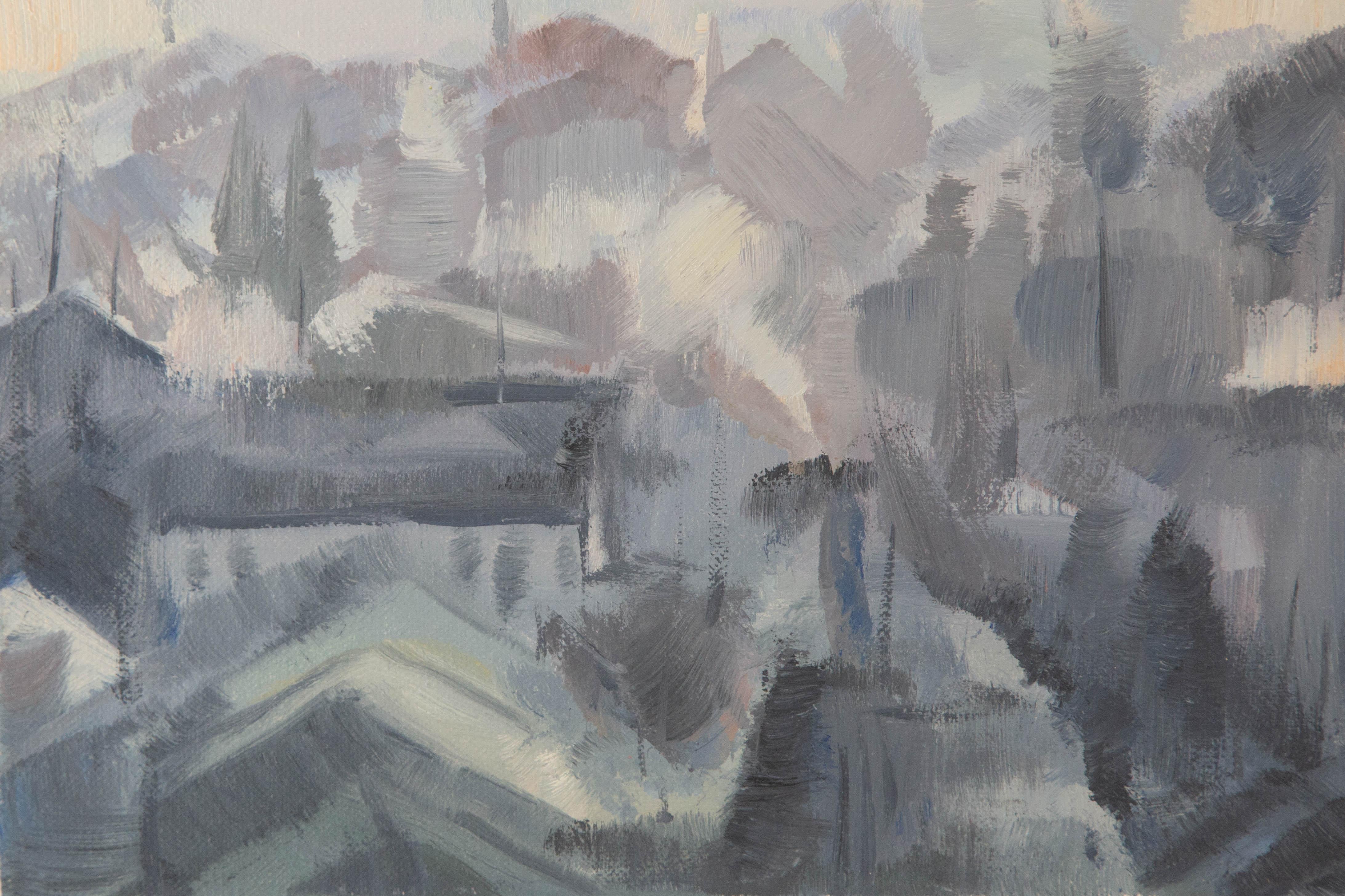 Tao Yu Landschaft Original Öl auf Leinwand 