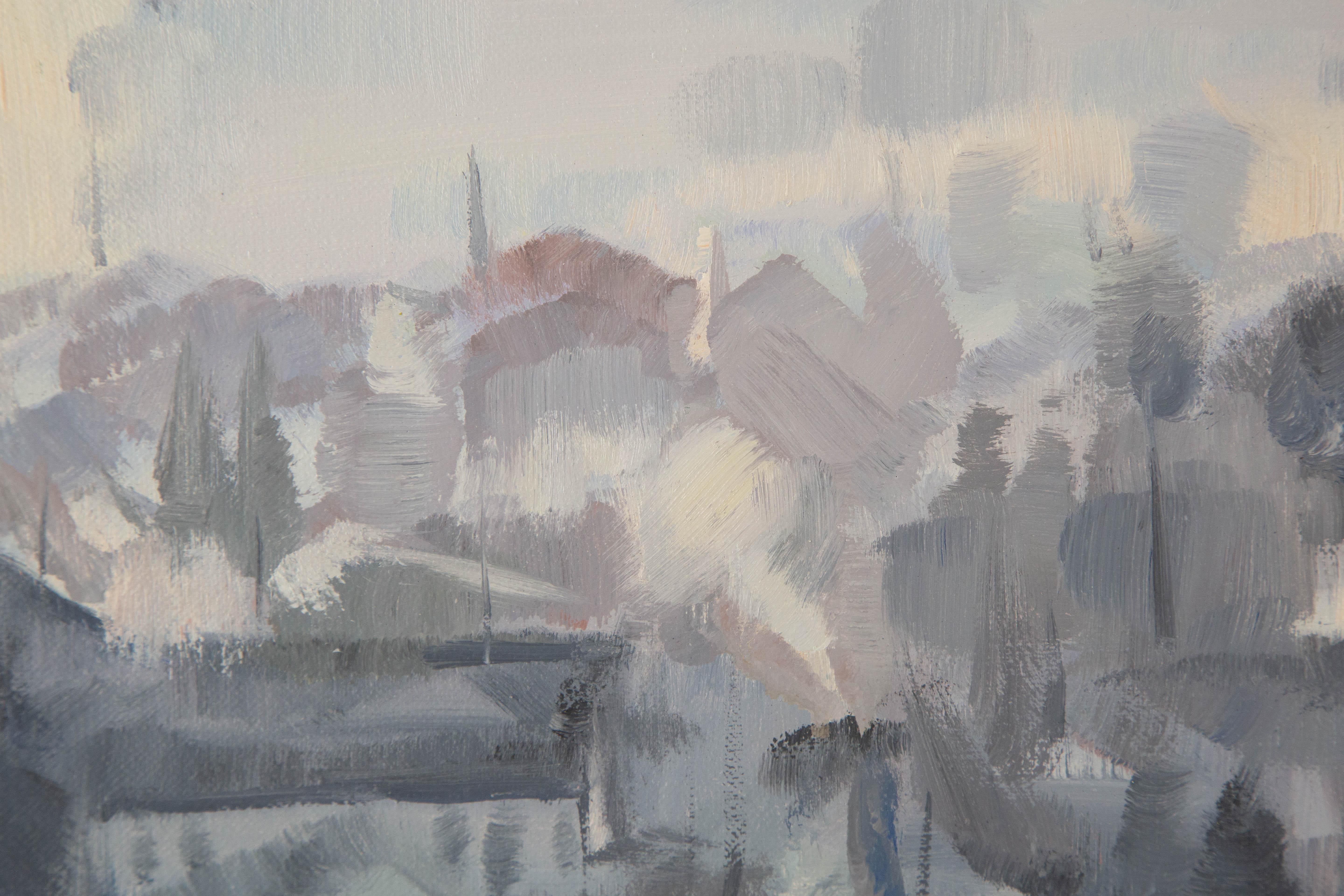 Tao Yu Landschaft Original Öl auf Leinwand 