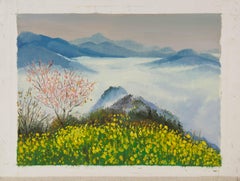 Tao Yu Landscape Original Oil On Canvas "Rapeseed Flowers"