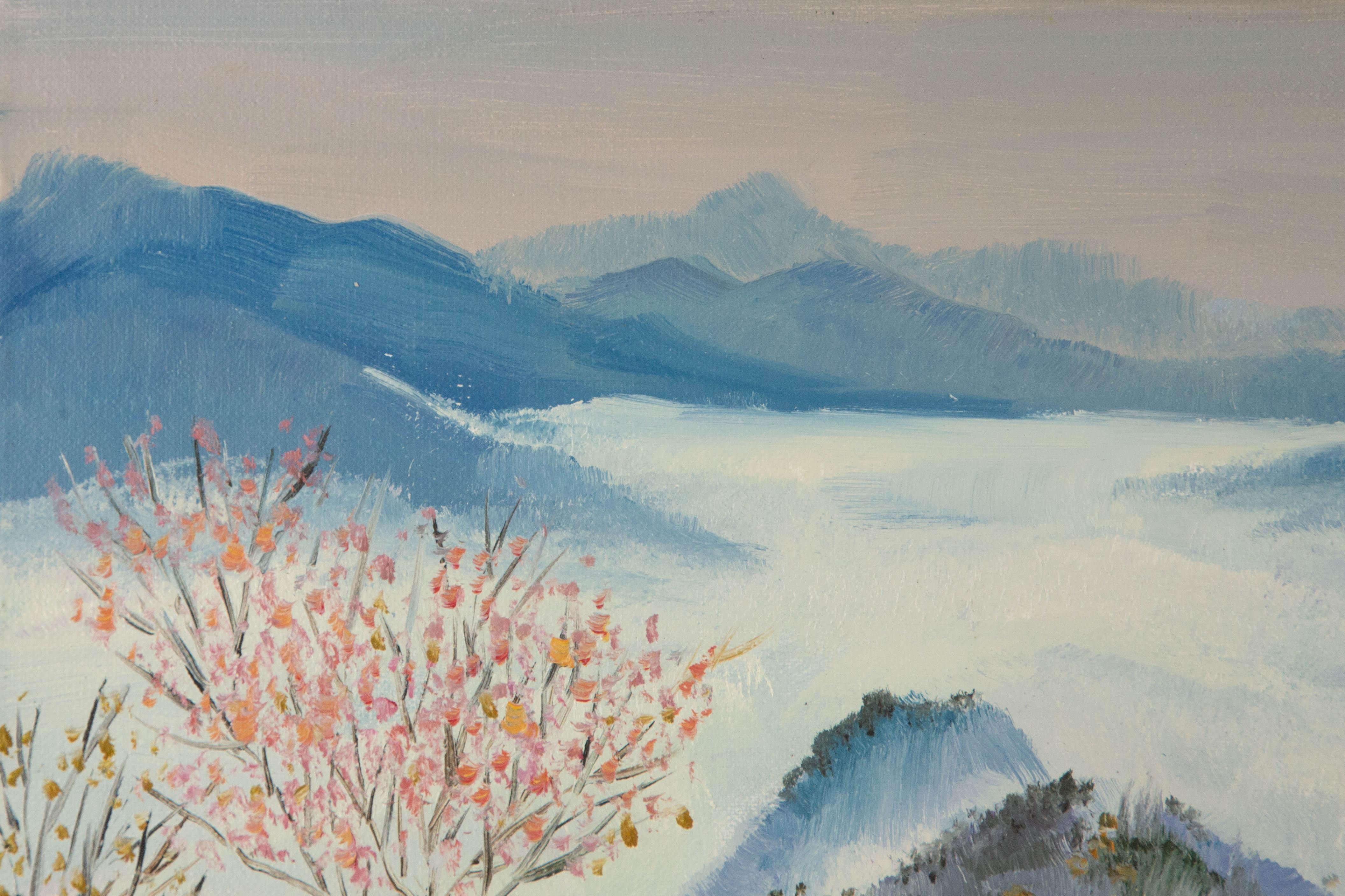 Tao Yu Landschaft Original Öl auf Leinwand 