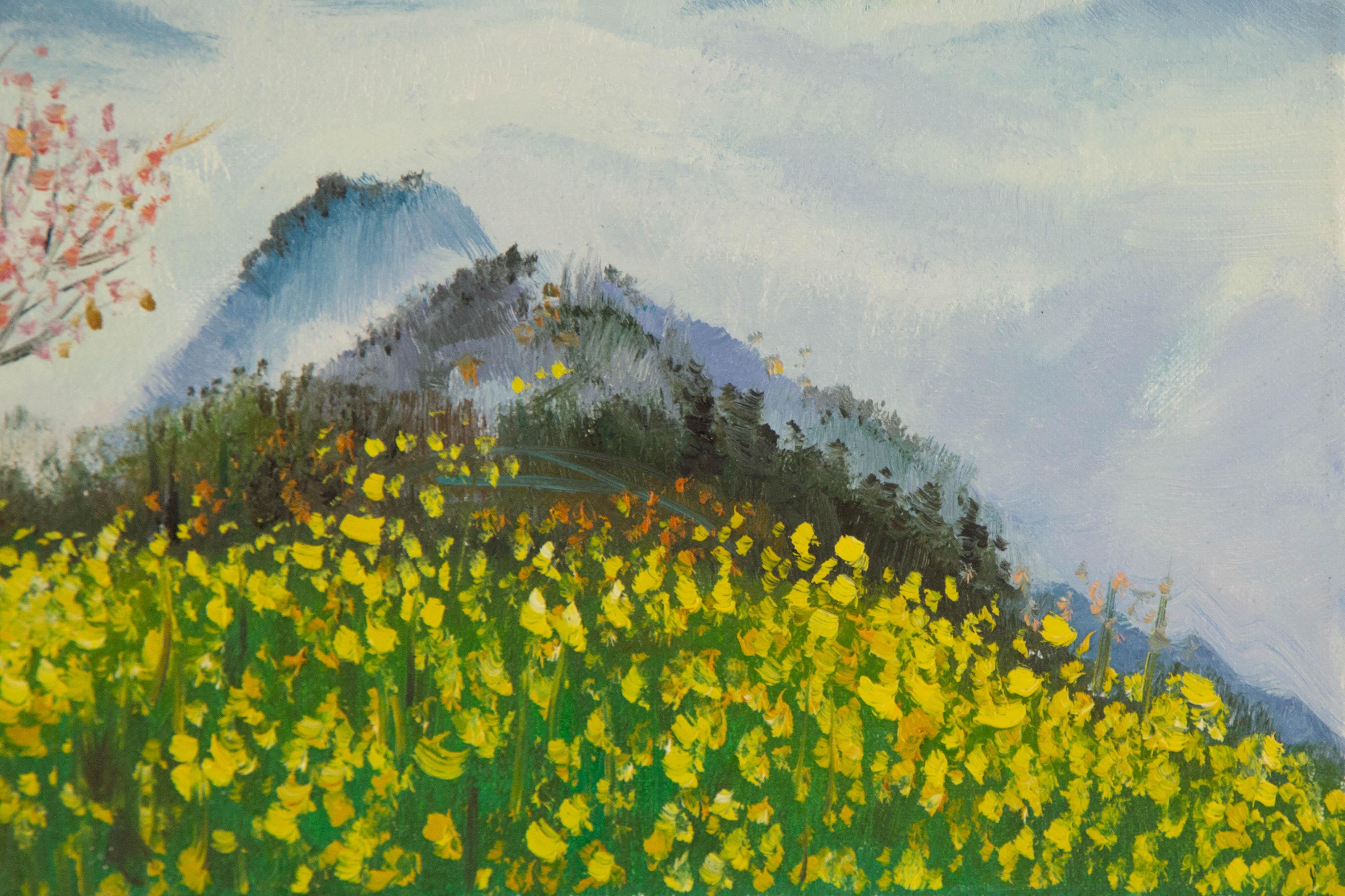 Tao Yu Landschaft Original Öl auf Leinwand 