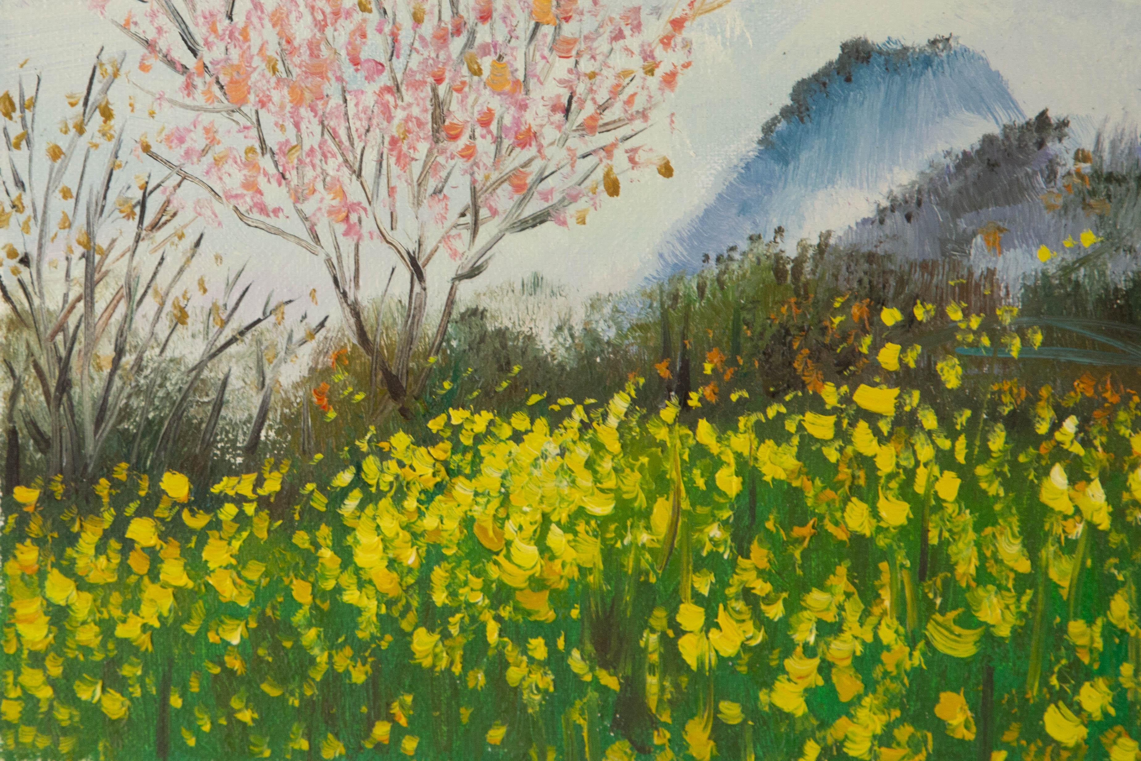 Tao Yu Landschaft Original Öl auf Leinwand 