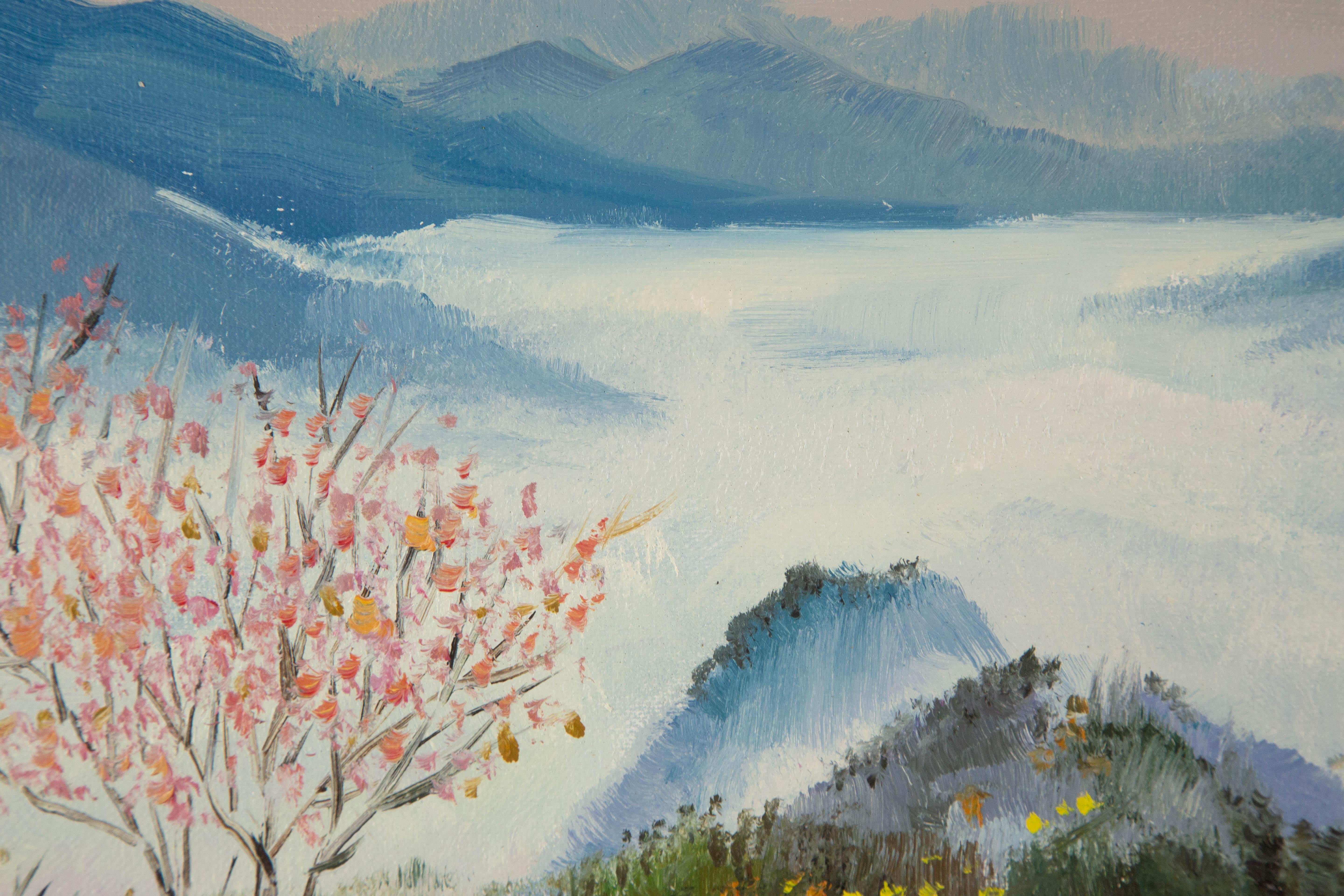 Tao Yu Landschaft Original Öl auf Leinwand 