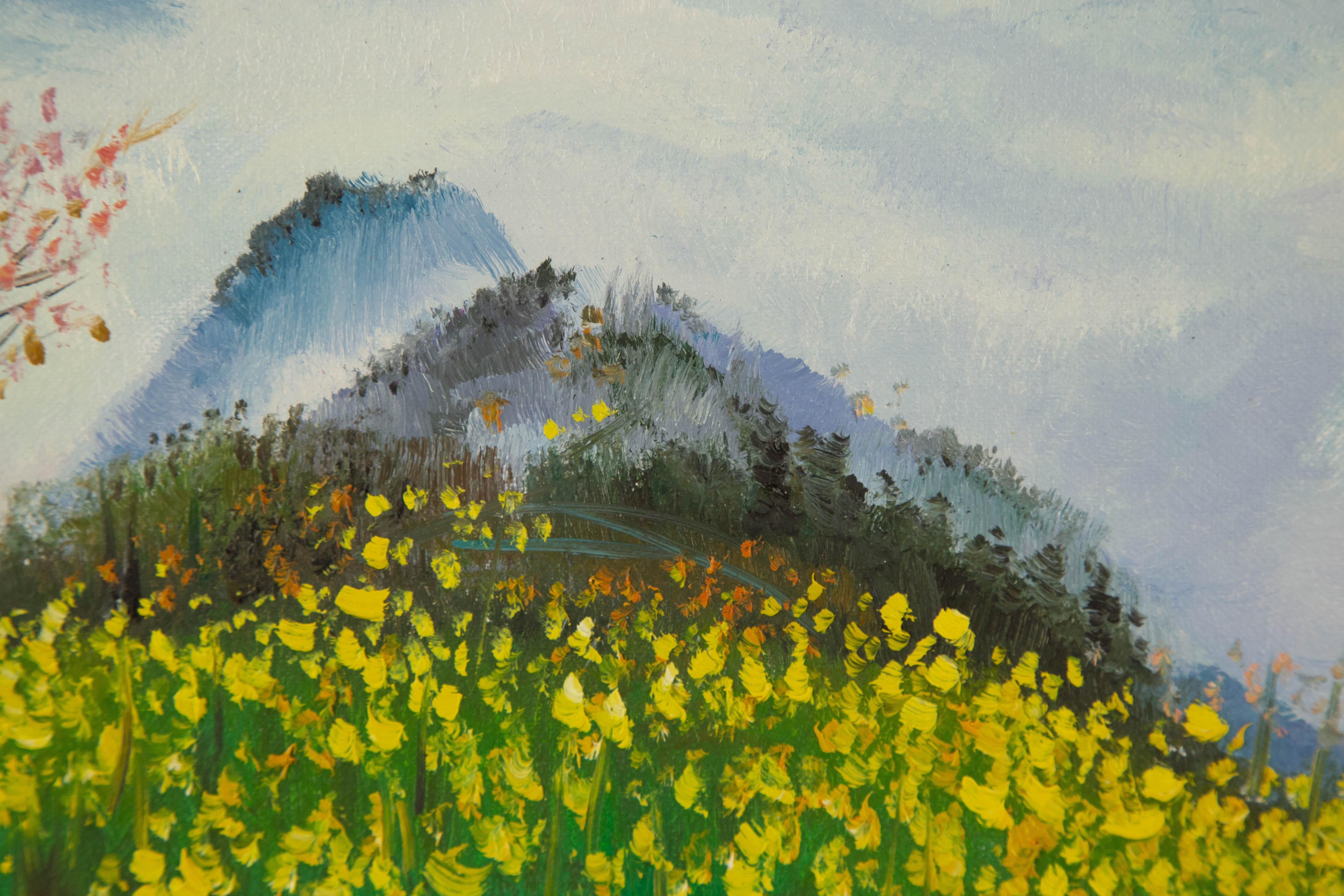 Tao Yu Landschaft Original Öl auf Leinwand 