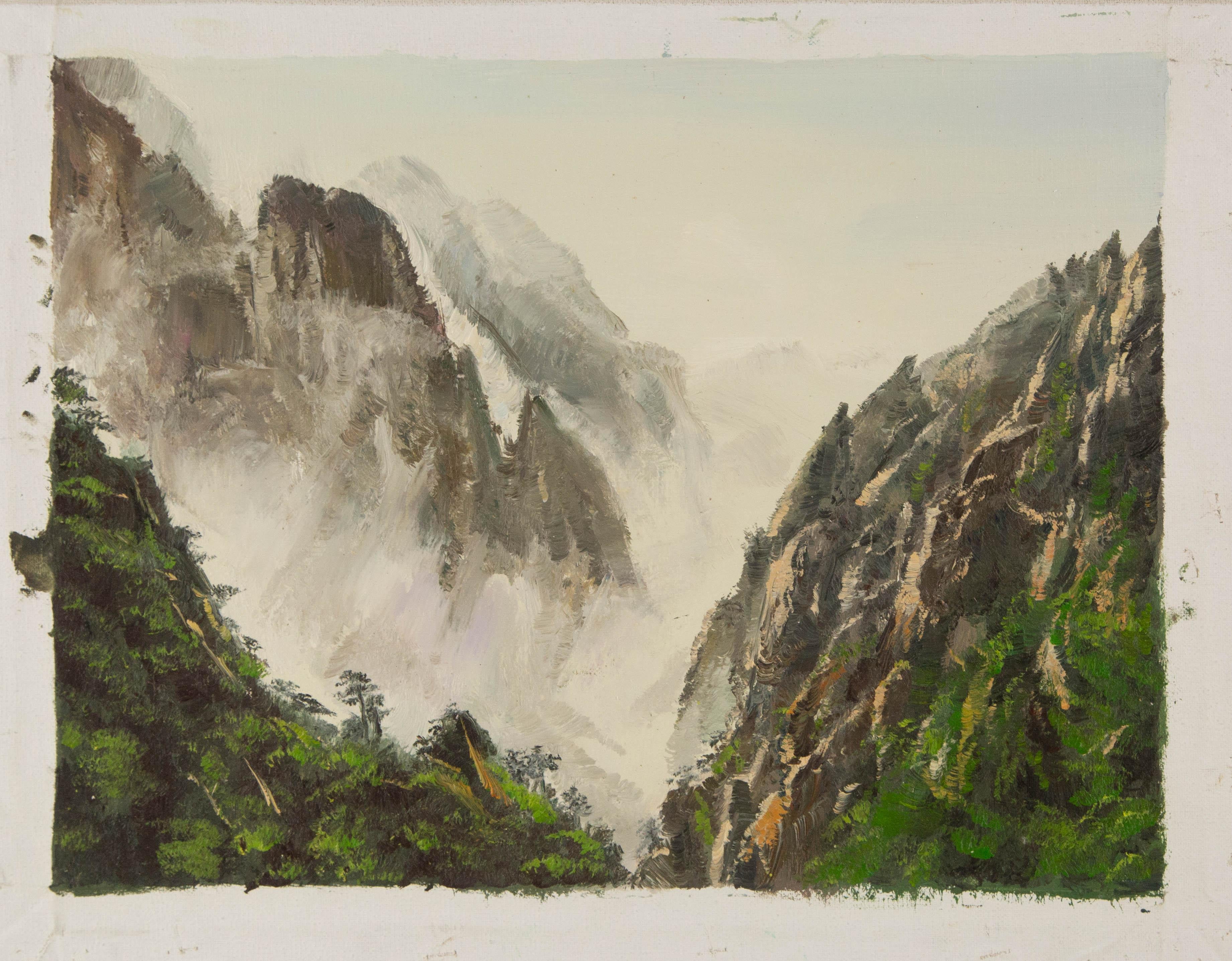 Tao Yu Landschaft Original Öl auf Leinwand 