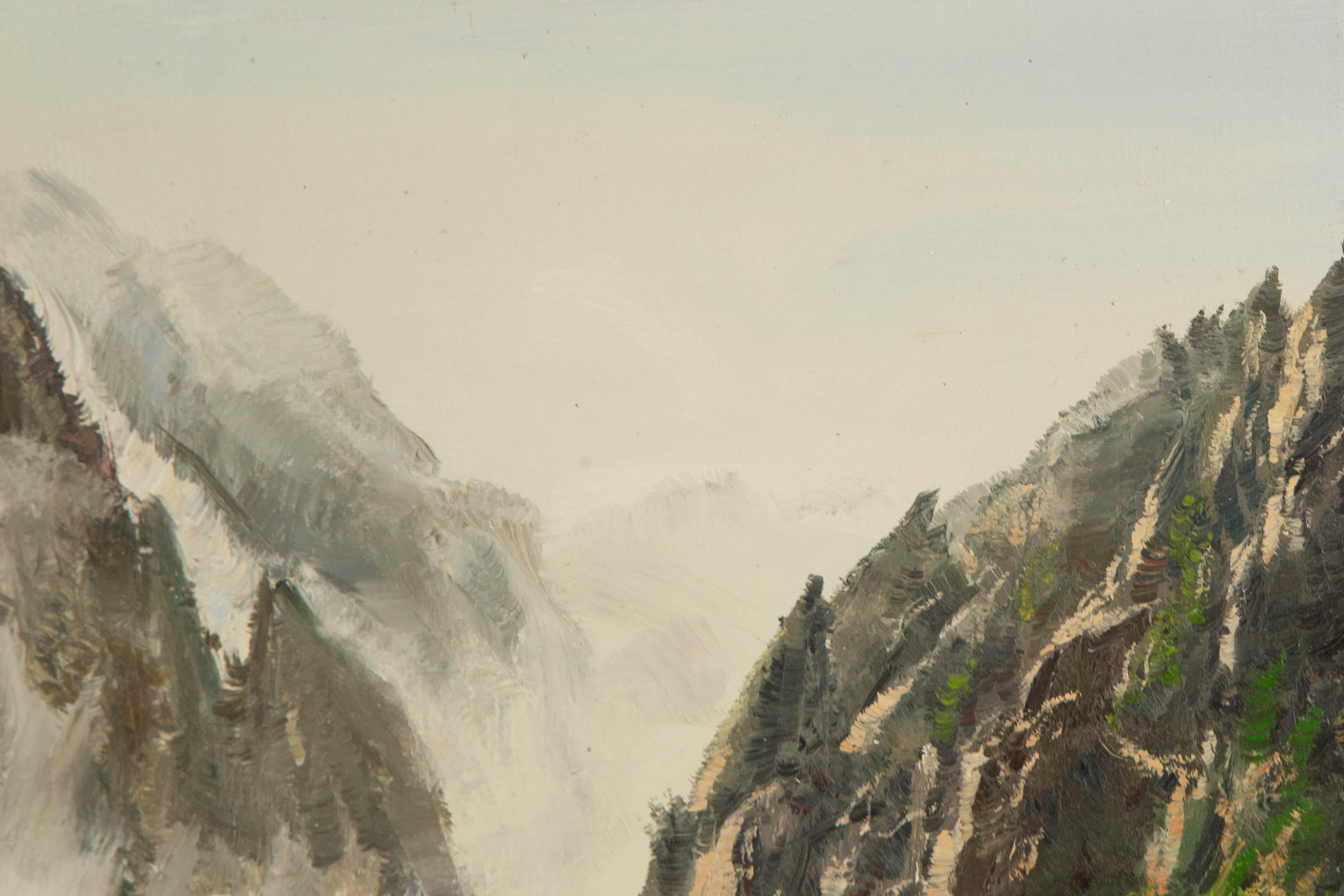 Tao Yu Landschaft Original Öl auf Leinwand 