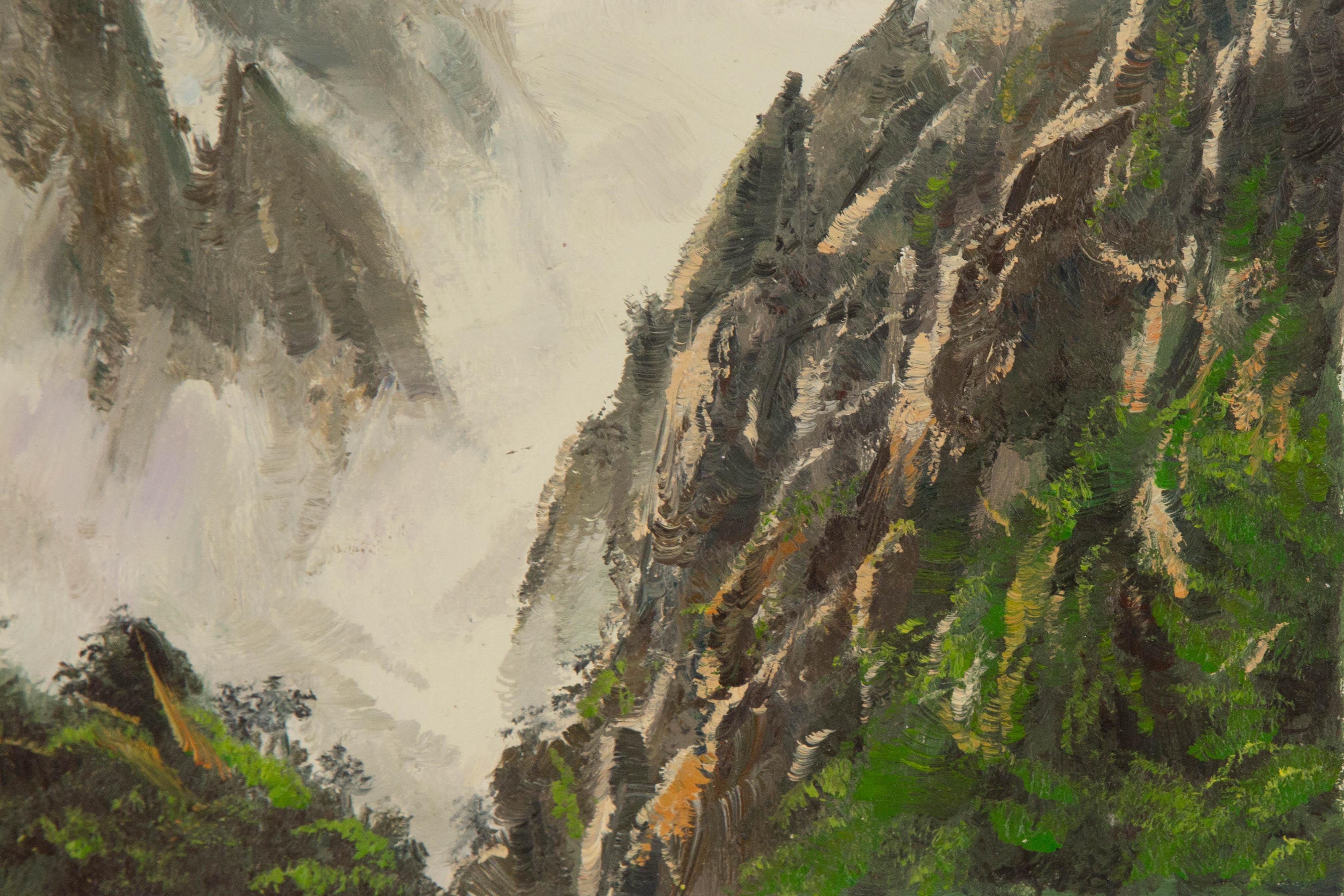 Tao Yu Landschaft Original Öl auf Leinwand 