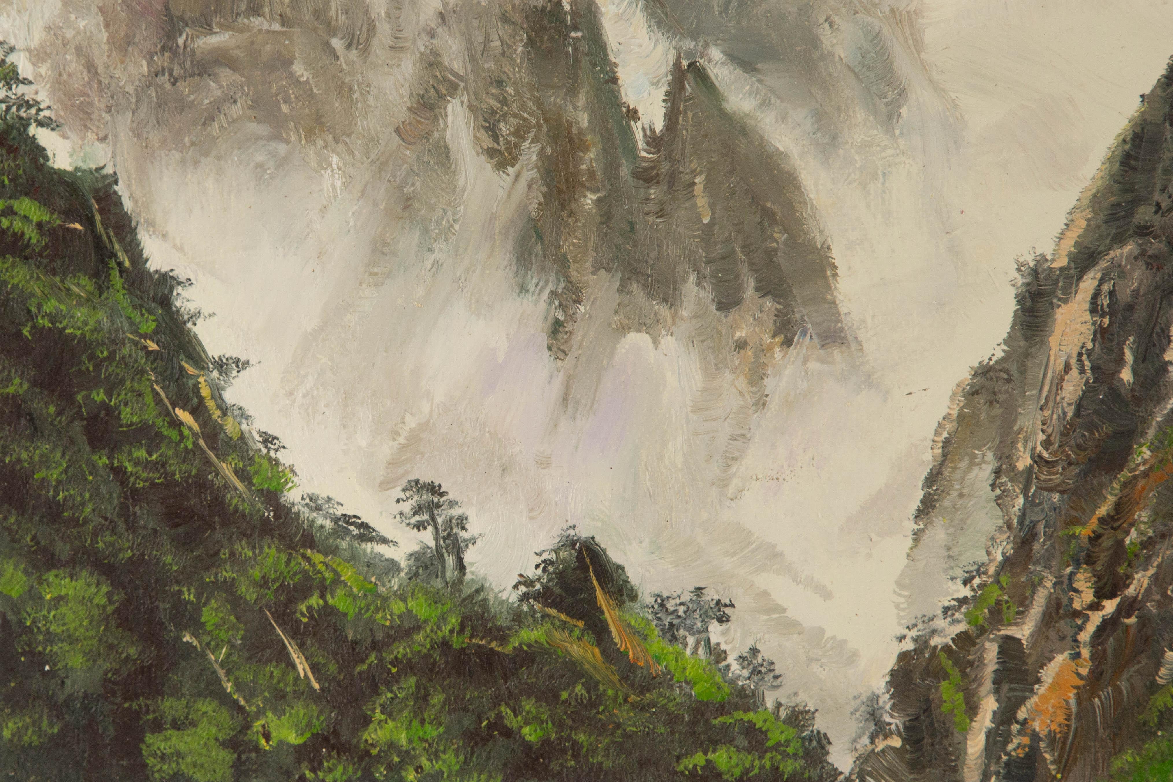 Tao Yu Landschaft Original Öl auf Leinwand 